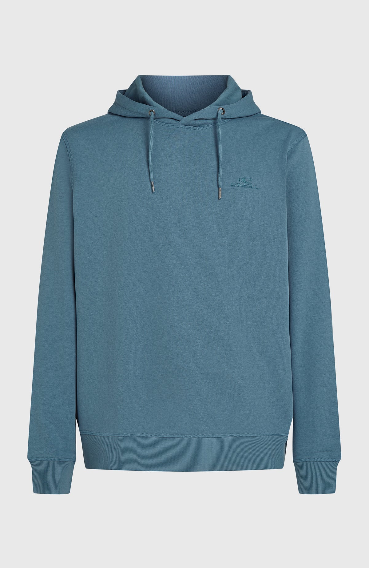 Small Logo Hoodie für Herren, blau, freigestellt von vorne mit Kordelzug und Saumbund