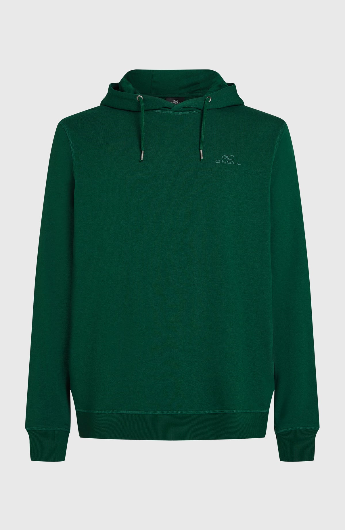 Small Logo Hoodie für Herren, grün, freigestellt von vorne mit Rippbündchen