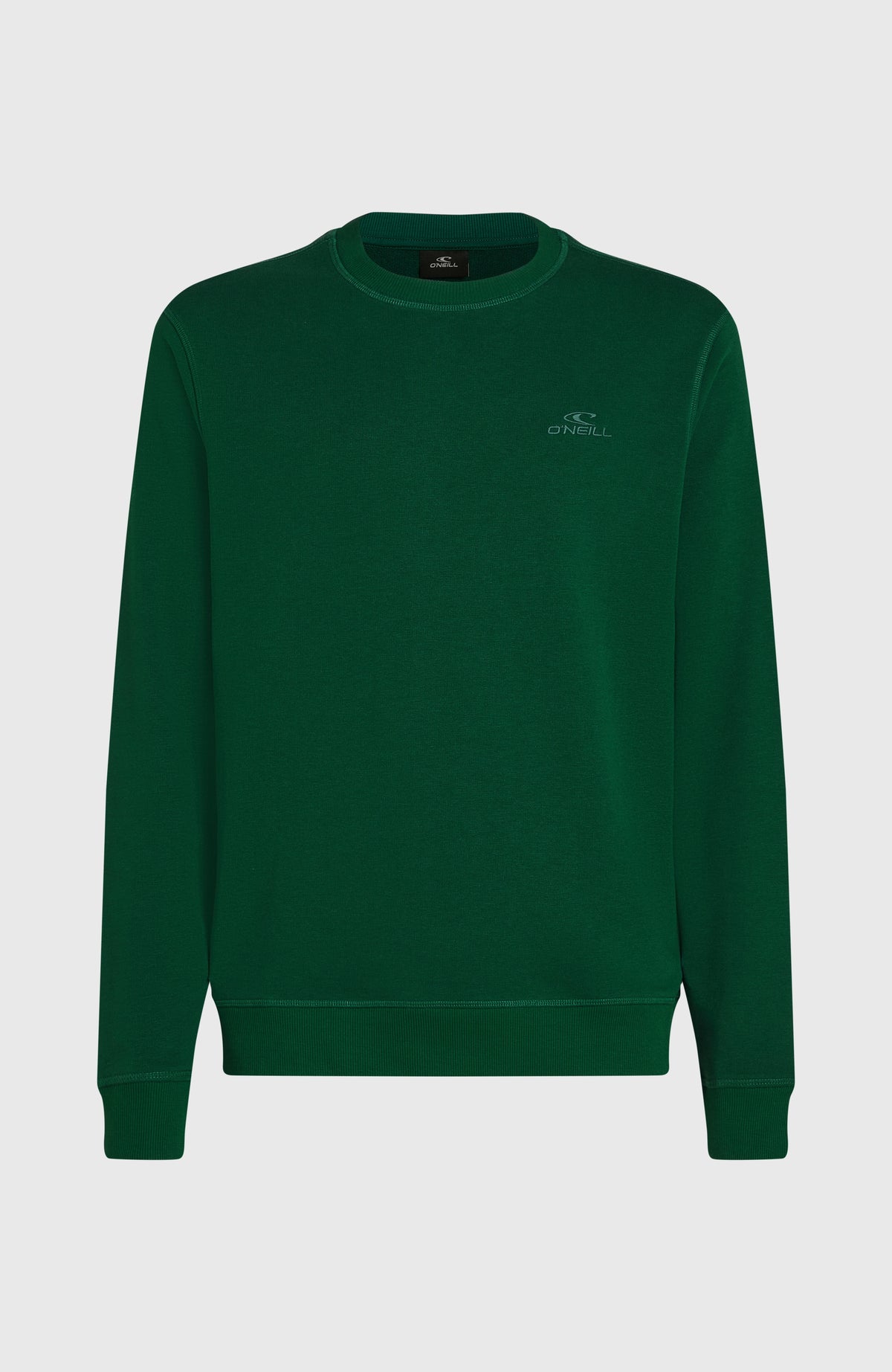 Grünes Small Logo Crew Sweatshirt für Herren mit elastischen Rippstrickbündchen, freigestellt von vorne