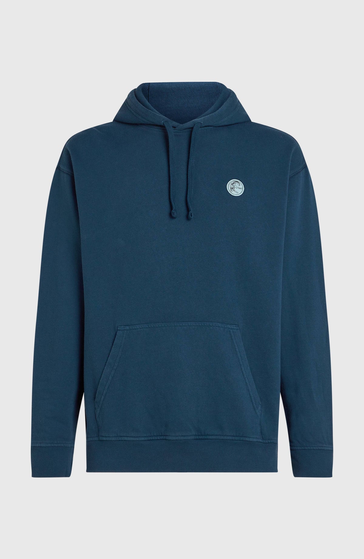 O'Riginals Hoodie für Herren, blau, freigestellt von vorne mit Kapuze, Kordelzug und Kängurutasche