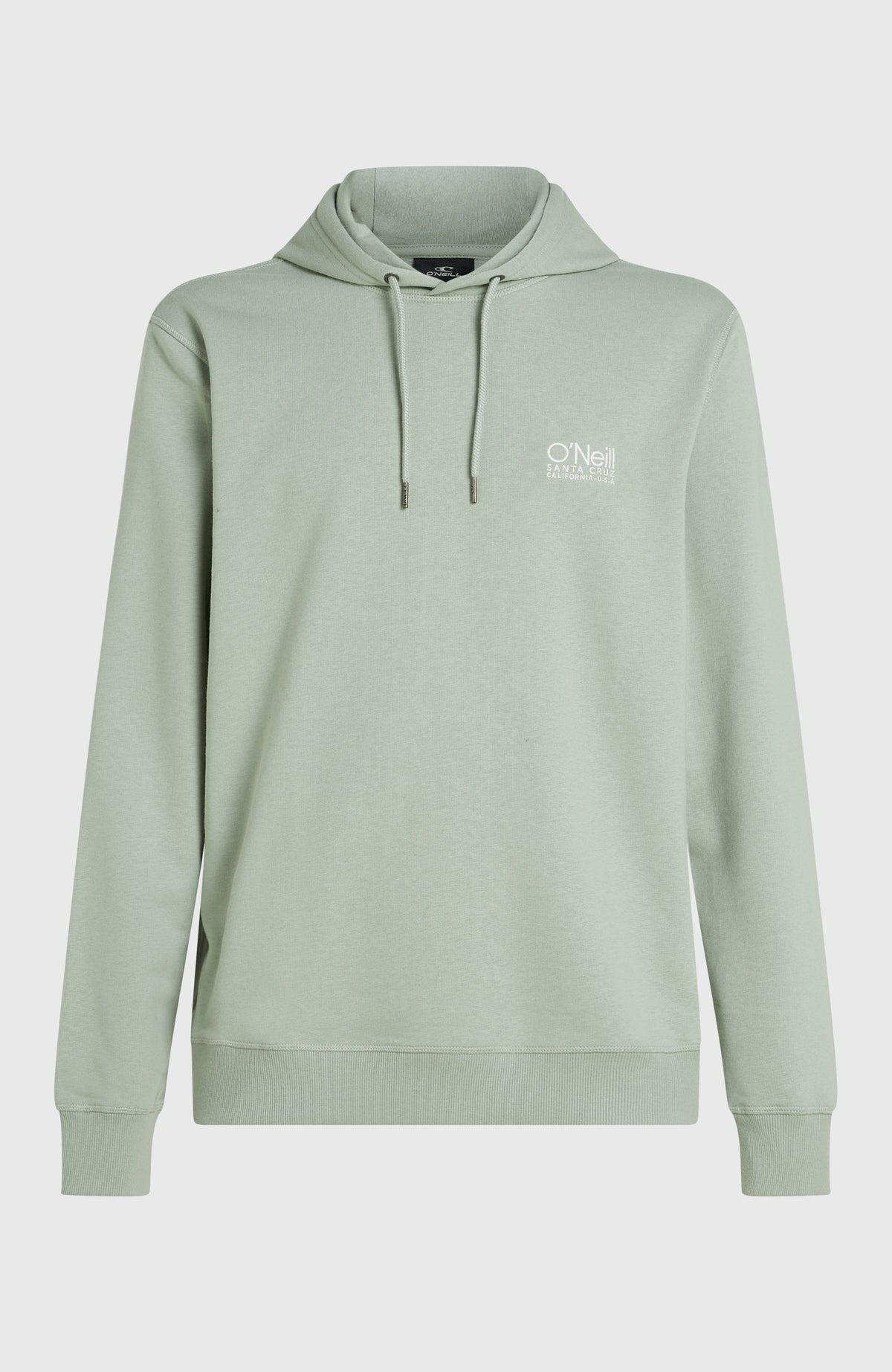 Original Cali Hoodie für Herren, grün mit Logo-Print in Weiß, freigestellt von vorne mit Kapuze und Kordelzug