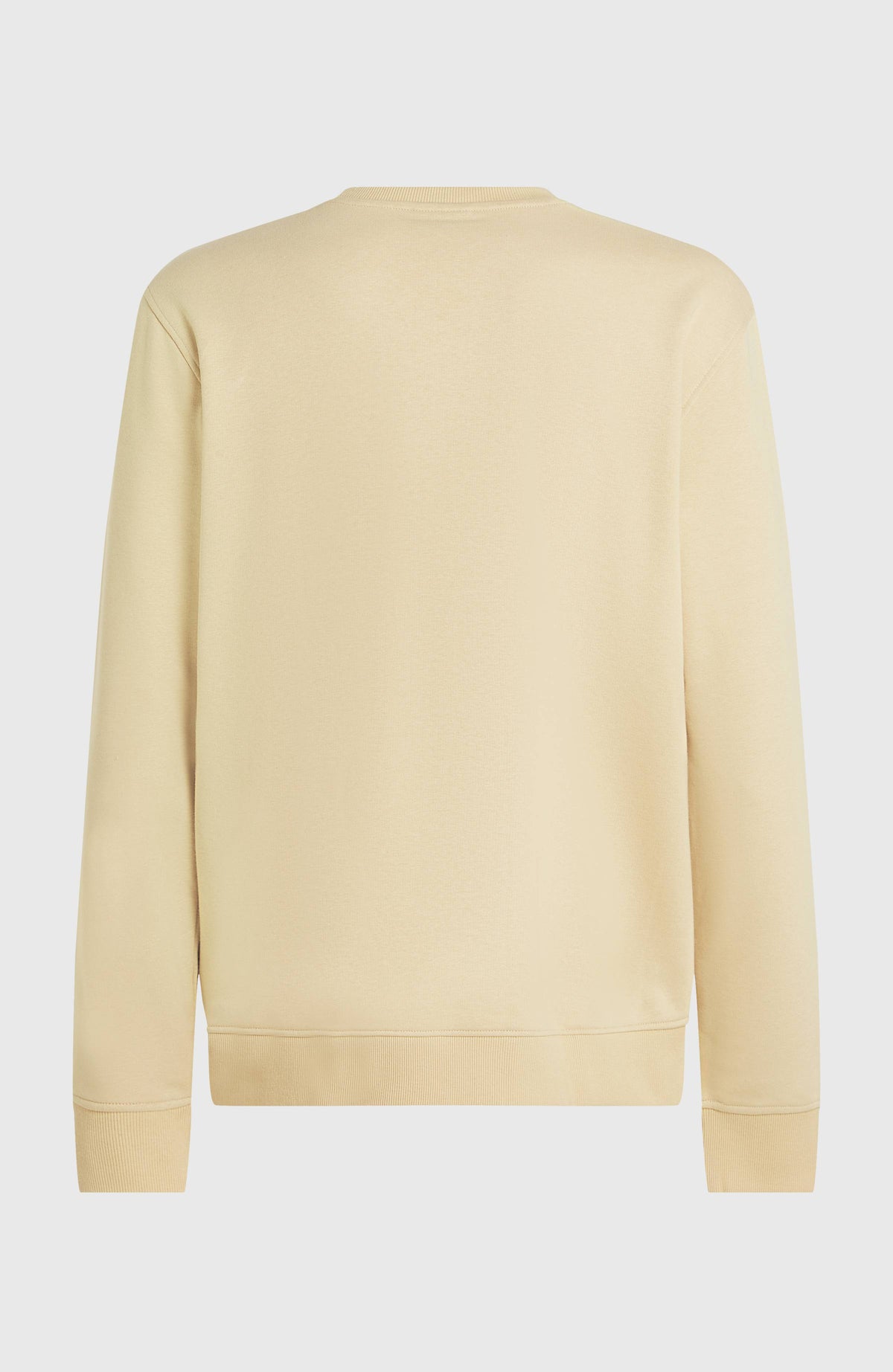 Original Cali Logo Crew Sweatshirt für Herren, beige mit Logo-Print in Weiß, freigestellt in Rückansicht