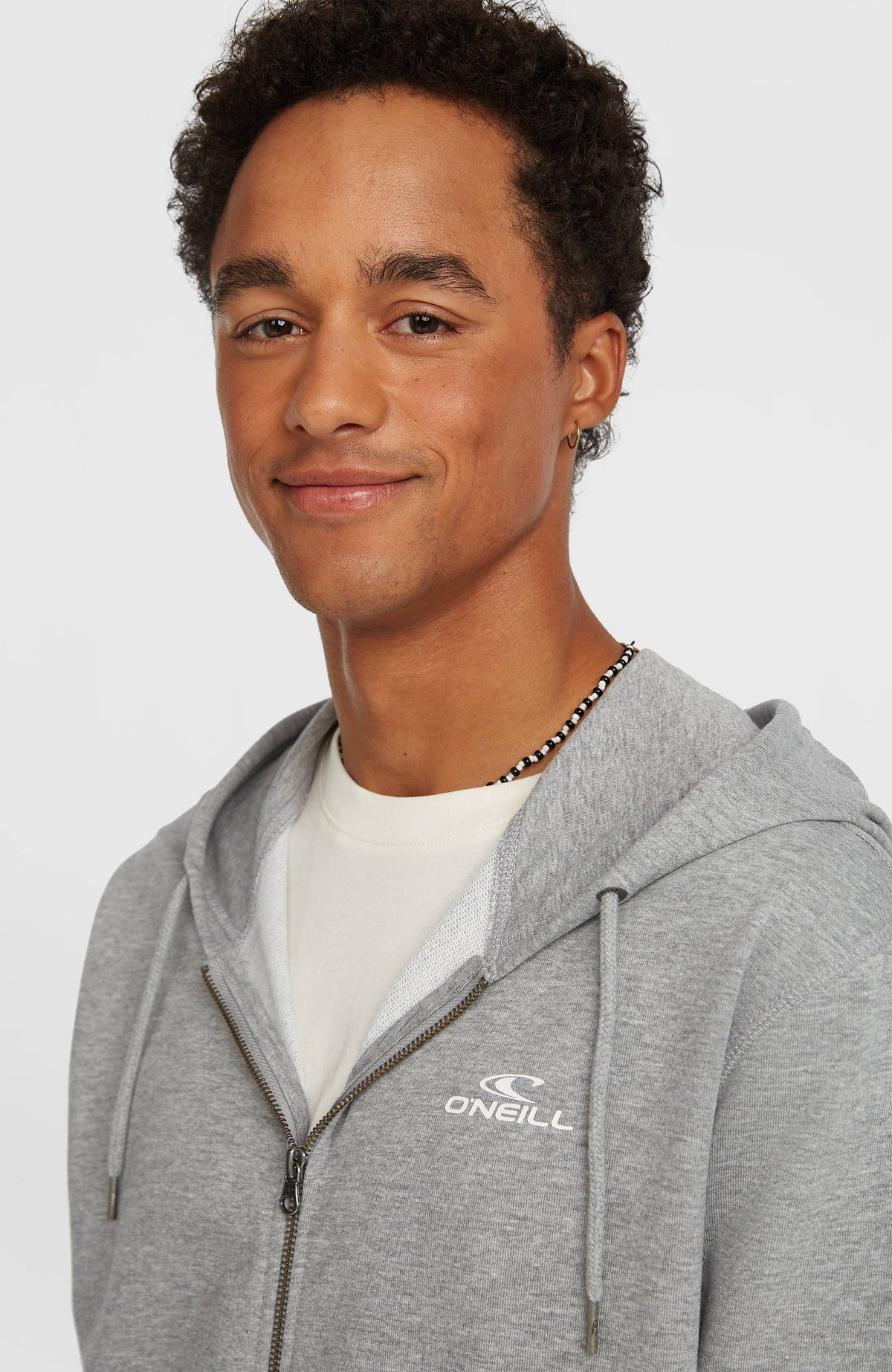 Small Logo Kapuzenjacke mit Reißverschluss | Silver Melee