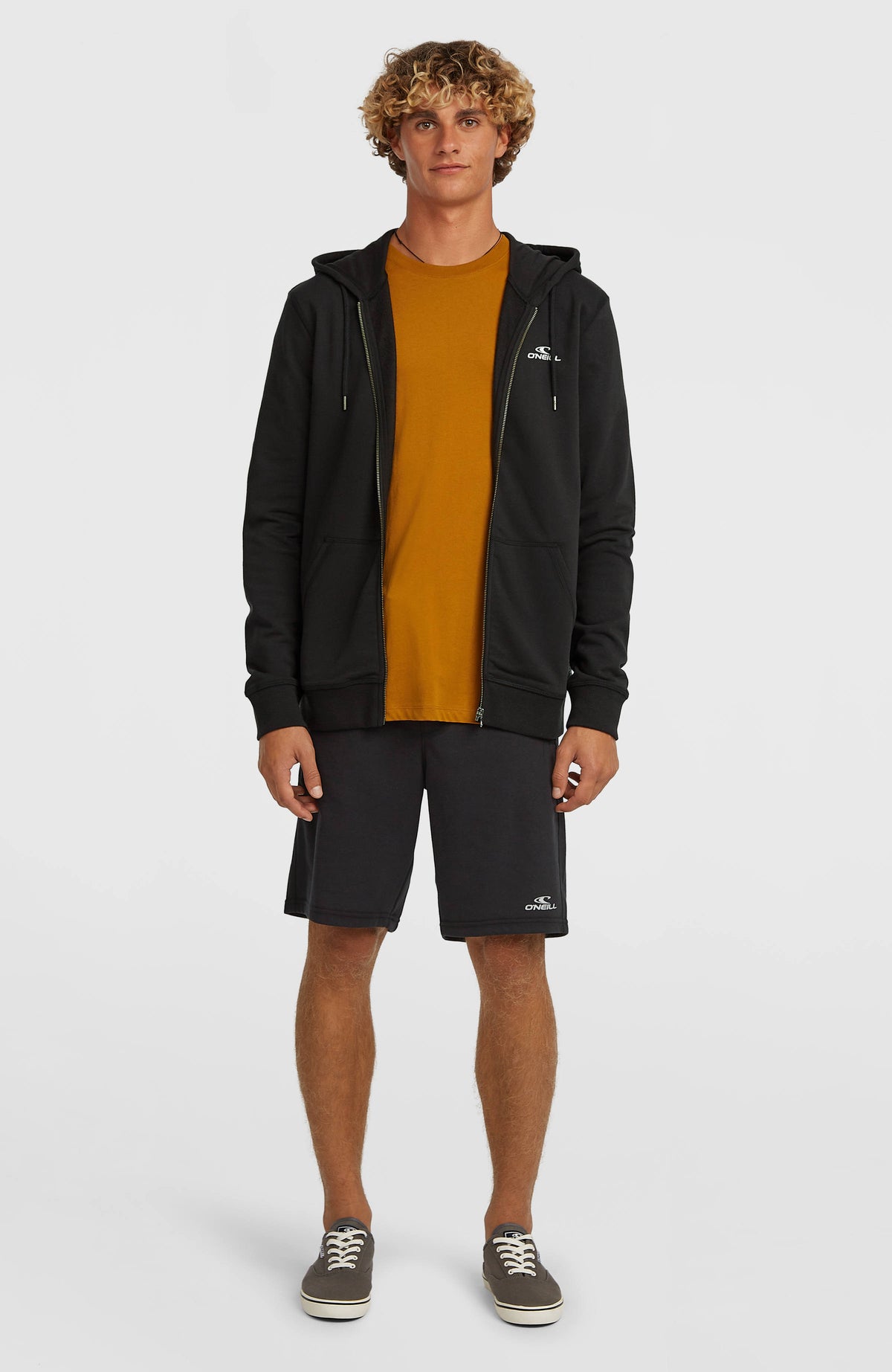Small Logo Kapuzenjacke mit Reißverschluss | Black Out