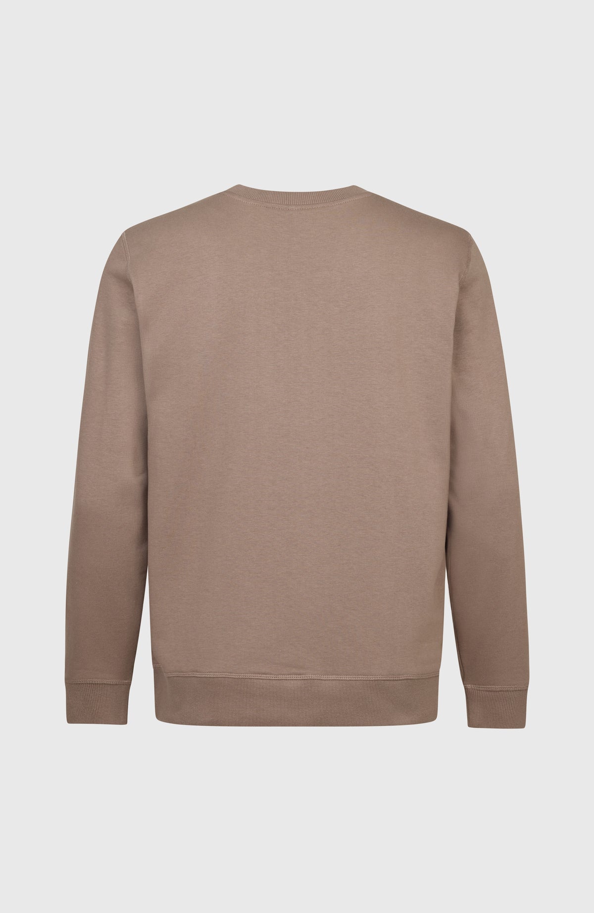 O'Riginals Chest Print Crew Sweatshirt für Herren, braun mit Logo-Print in Weiß, freigestellt von hinten