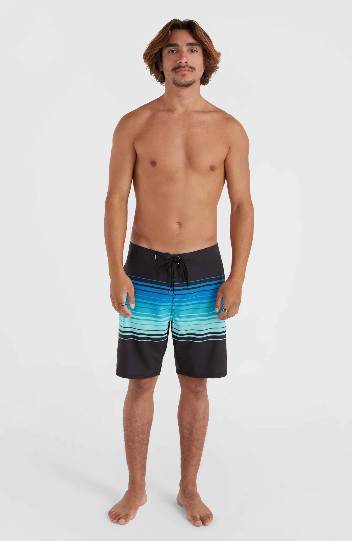 Hyperfreak Heat Stripe Line 19'' Boardshorts | Black Stripe Panel