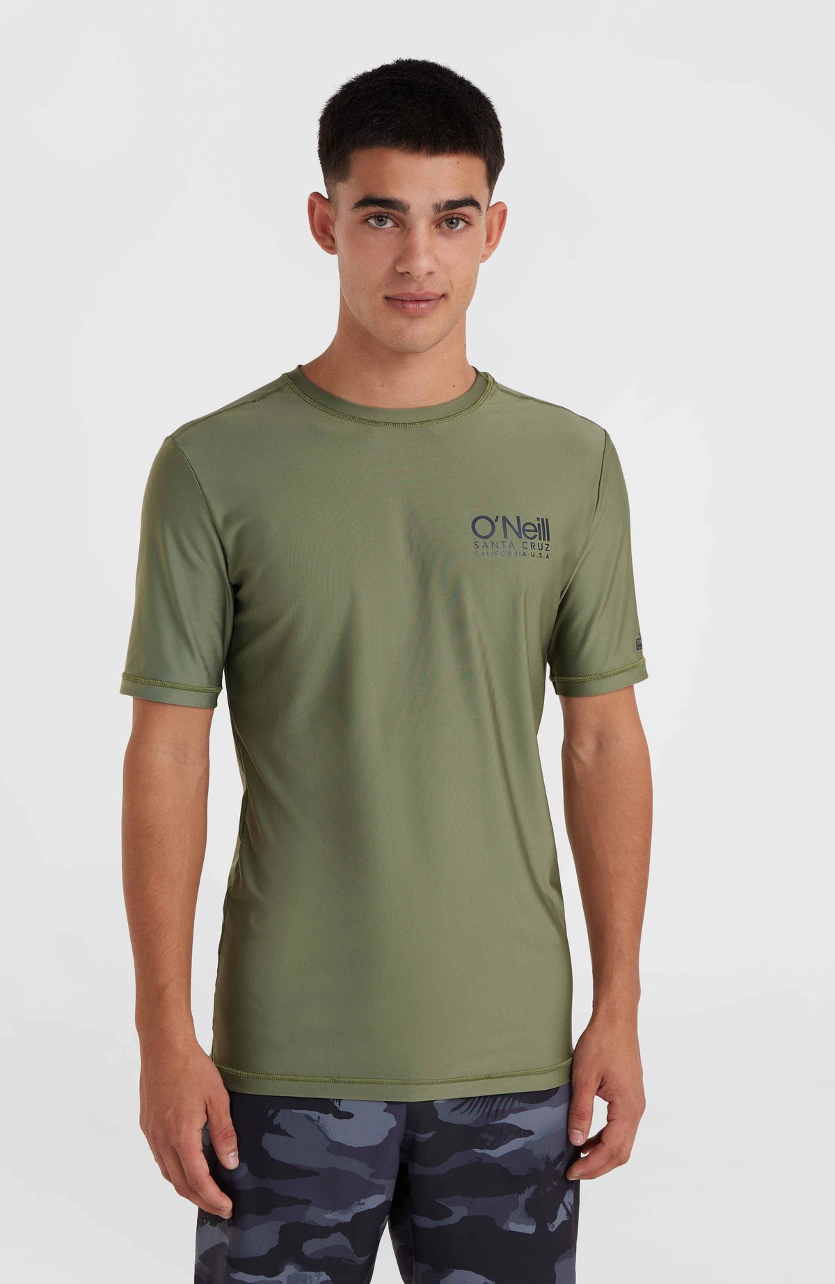 Essentials Cali Shortsleeve-Schwimmshirt | Deep Lichen Green