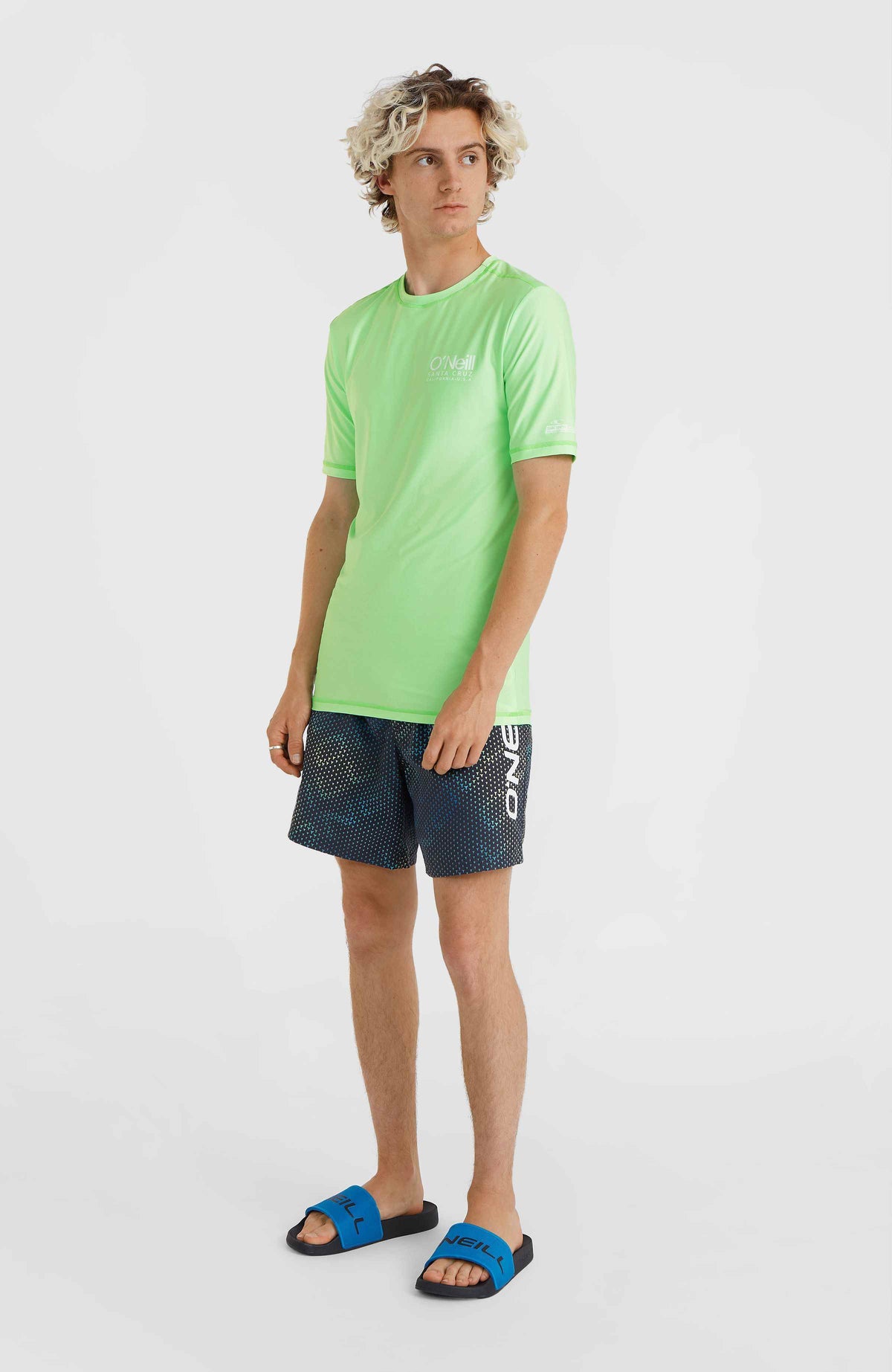 Essentials Cali Shortsleeve-Schwimmshirt | Neon Green