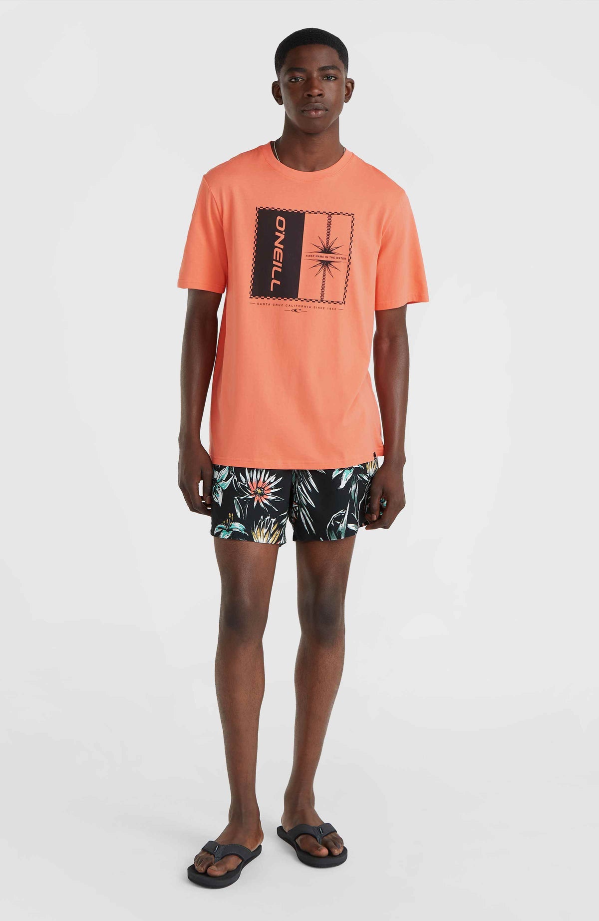 Mix and Match Cali Print 15'' Badehose | Black Tropicana