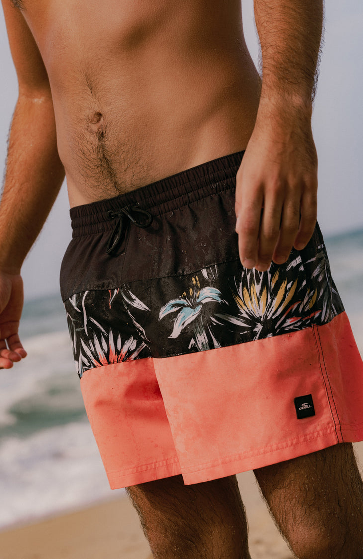 Mix and Match Cali Block 15'' Badehose | Black Tropicana