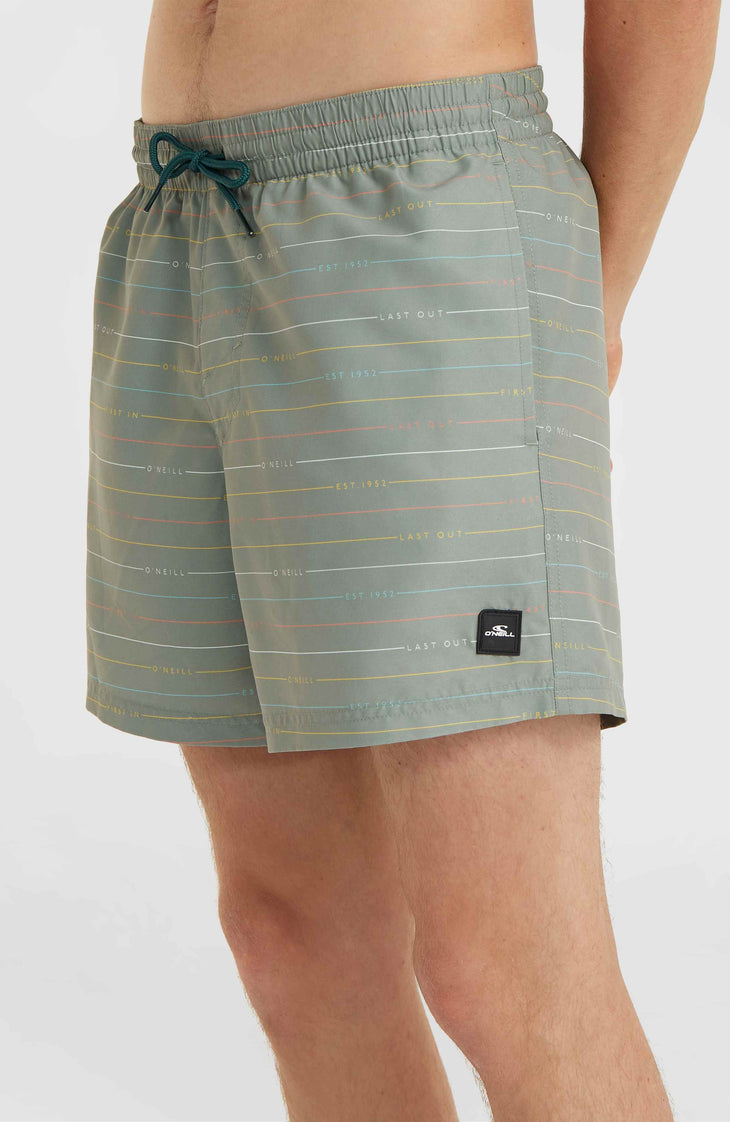 Jack O'Neill Cali First 15'' Badehose | Green First Name Stripe