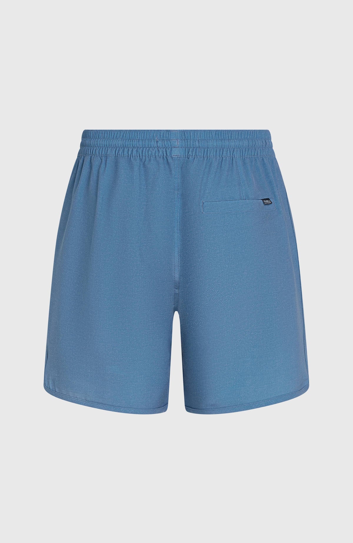 O'Riginals Scallop 16'' Badehose für Herren, blau, flach liegend von hinten mit Gesäßtasche und elastischem Bund