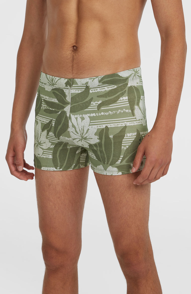 Essentials Floral Racer Badehose | Green Tonal Dusty Flower Essentials Floral Racer Badehose | Green Tonal Dusty Flower