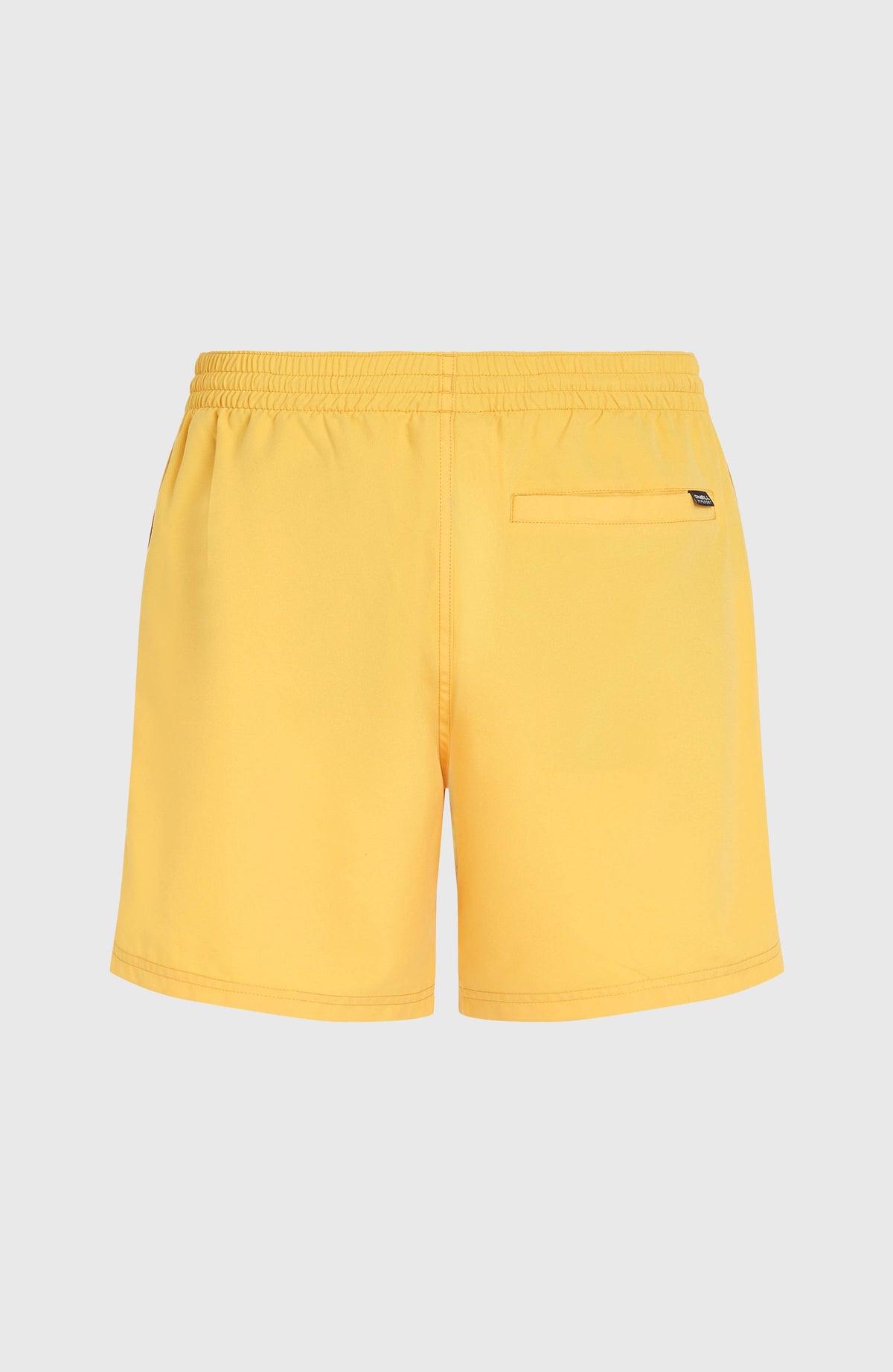 Original Cali 16'' Badehose für Herren, gelb, freigestellt von hinten mit elastischem Bund und Gesäßtasche