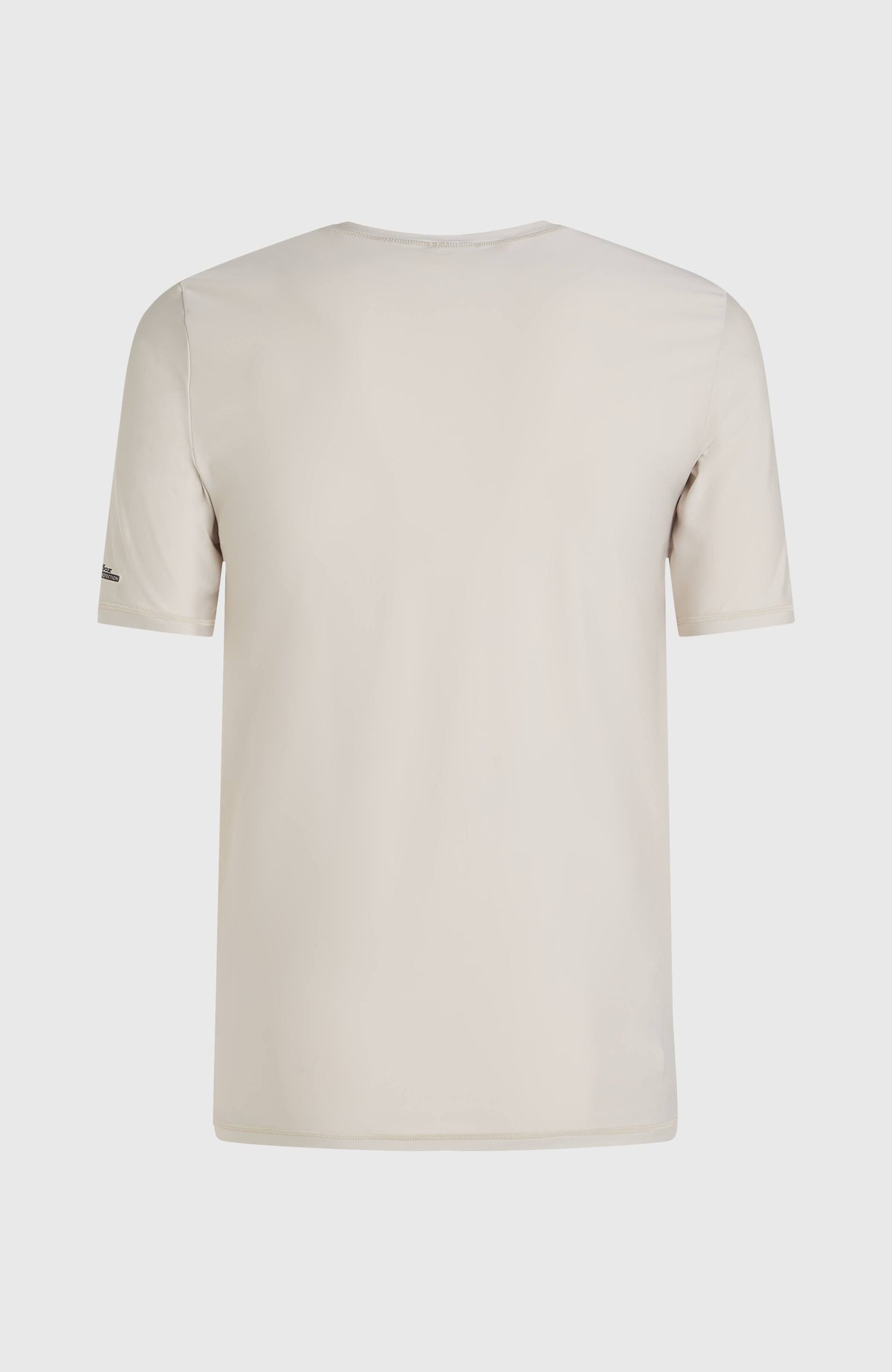 O'Riginals Shortsleeve-Schwimmshirt für Herren, beige, freigestellt von hinten mit Ärmelprint