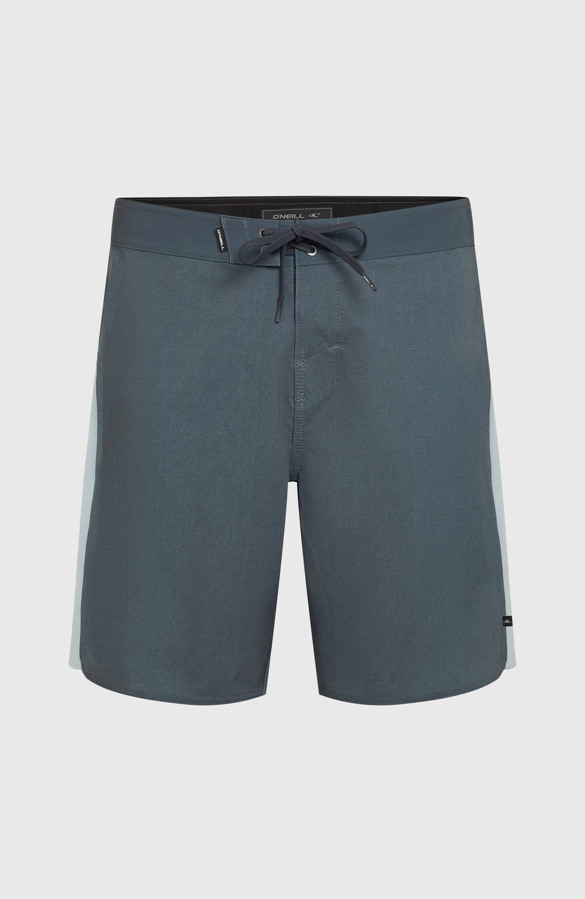 Hyperfreak Tech Panel 18'' Boardshorts für Herren, blau, flach liegend von vorne mit Schnürung am Bund