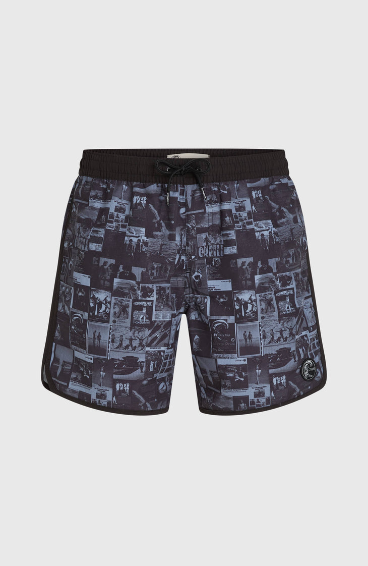 O'Riginals Scallop 16" Badehose | Black Out Heritage AOP