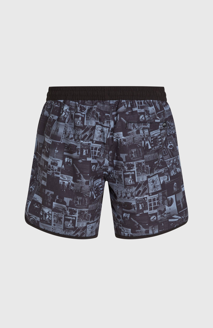 O'Riginals Scallop 16" Badehose | Black Out Heritage AOP