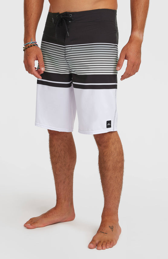 Lennox Stripe 21" Boardshorts | White Lennox Stripe