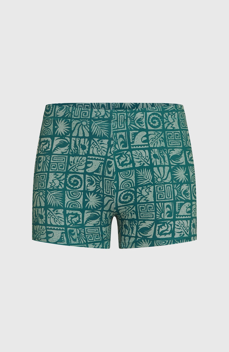 Essentials All-Over-Print Racer Badehose | Blue Bricks