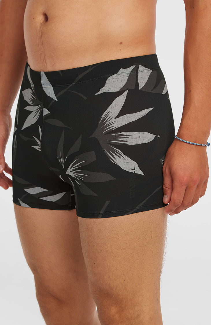 Essentials All-Over-Print Racer Badehose | Black Tropicana Small