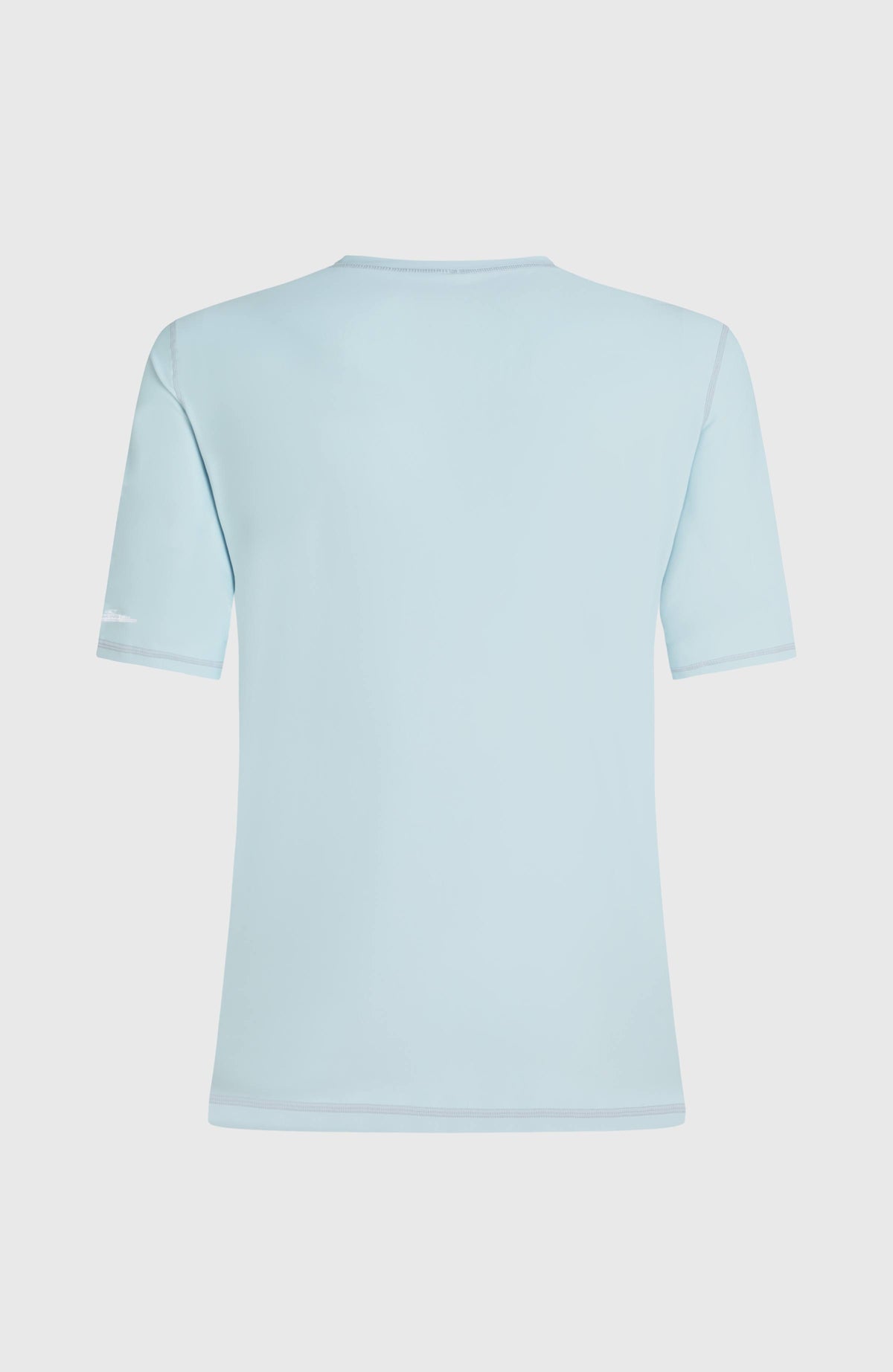 Shortsleeve-UV-Shirt für Herren, blau, freigestellt von hinten mit kurzen Ärmeln und sichtbaren Nähten