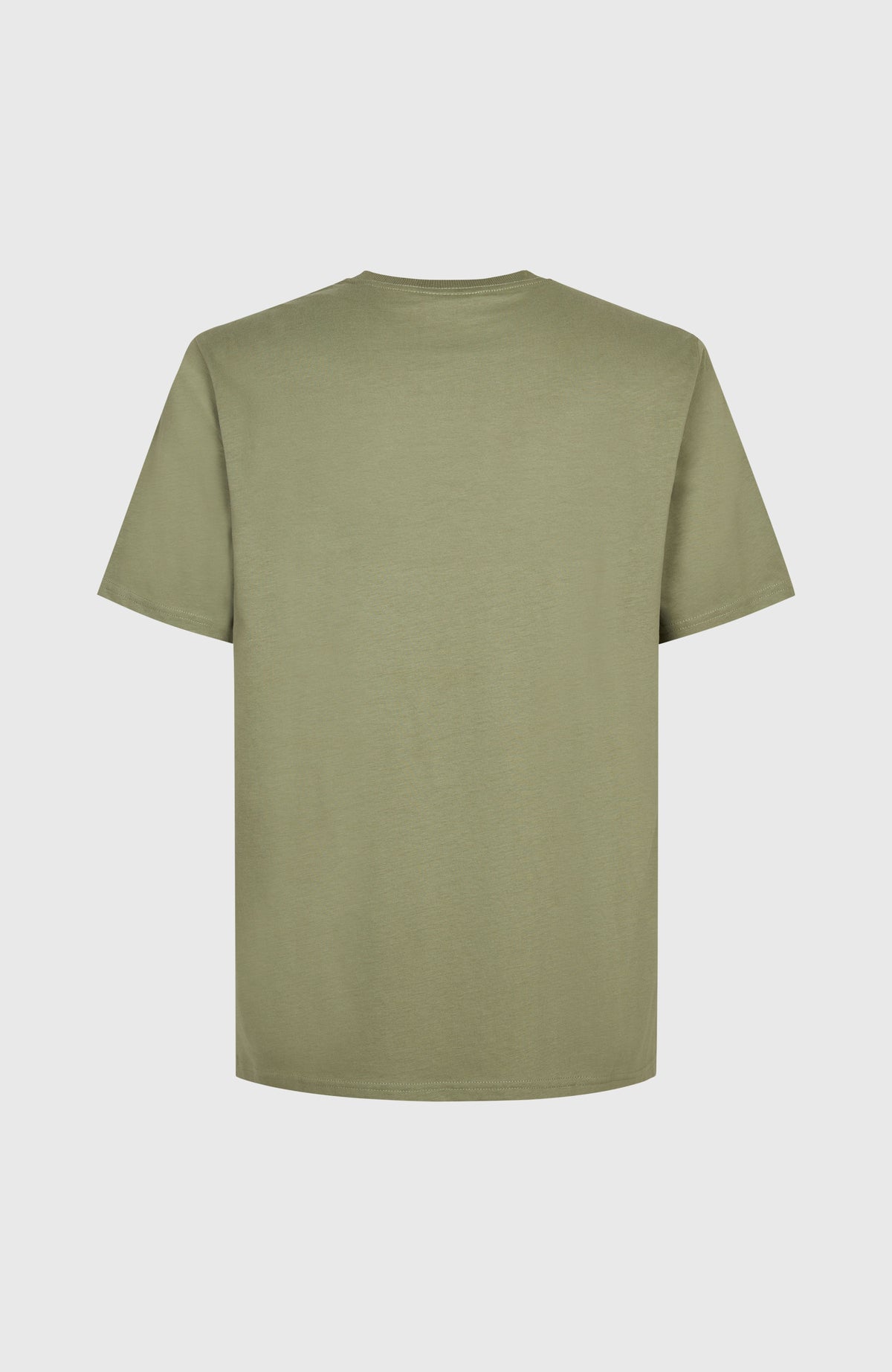 Future Surf Society T-Shirt für Herren, grün mit Logo-Print in Weiß, flach liegend von hinten
