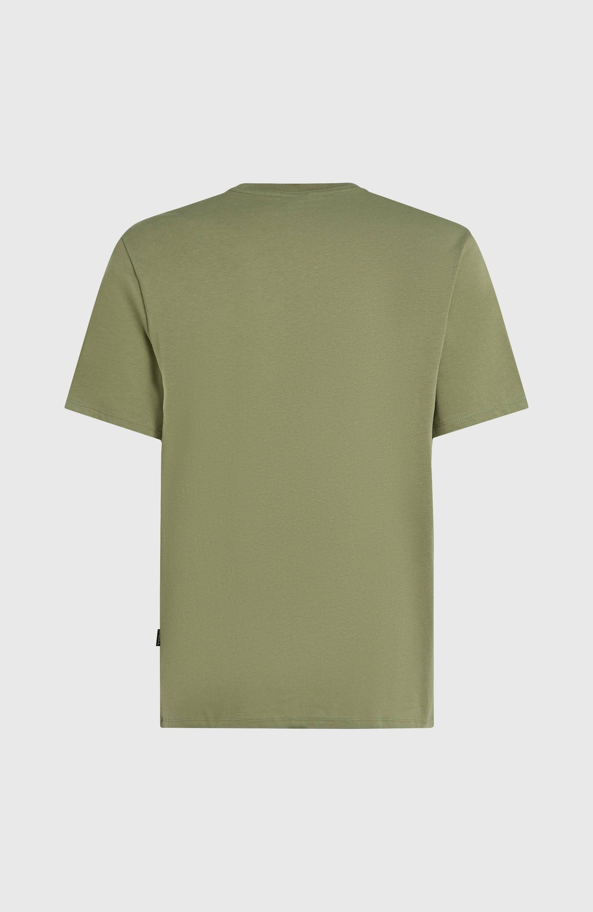 Front Graphic T-Shirt für Herren, grün, flach liegend von hinten mit dezentem Logo-Label an der Seitennaht