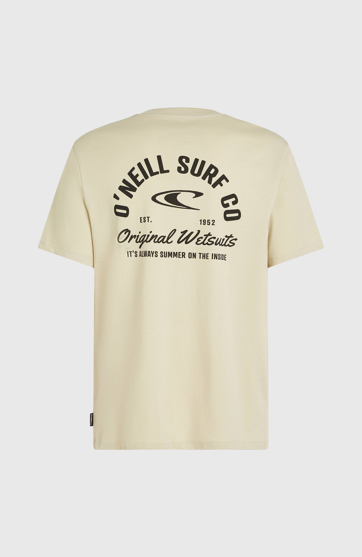 Surf Co T-Shirt für Herren, grün mit großem Logo-Print in Schwarz, freigestellt von hinten