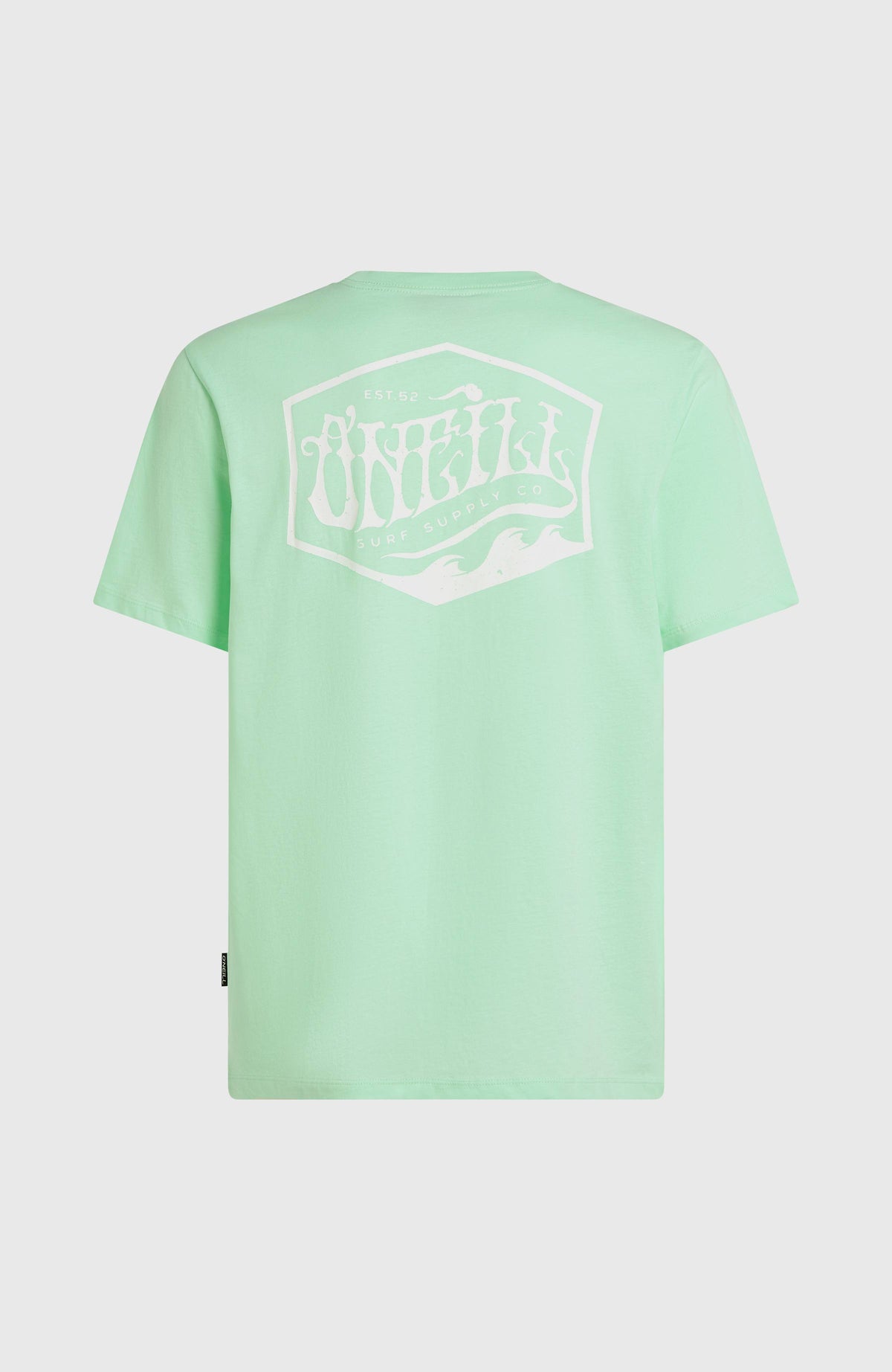 Grünes Box Logo T-Shirt für Herren mit Logo-Print in Weiß, flach liegend von hinten