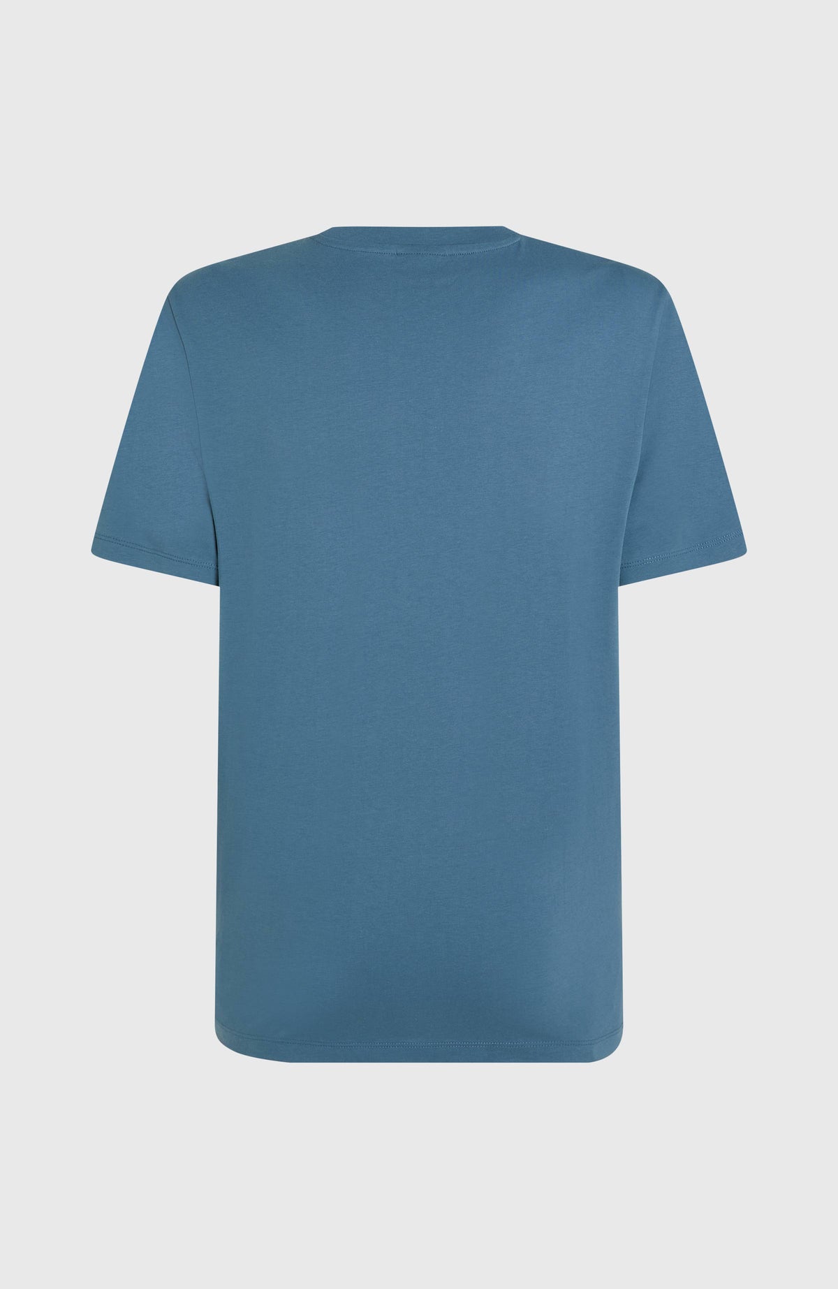 Small Logo T-Shirt für Herren, blau, flach liegend von hinten mit geradem Saum