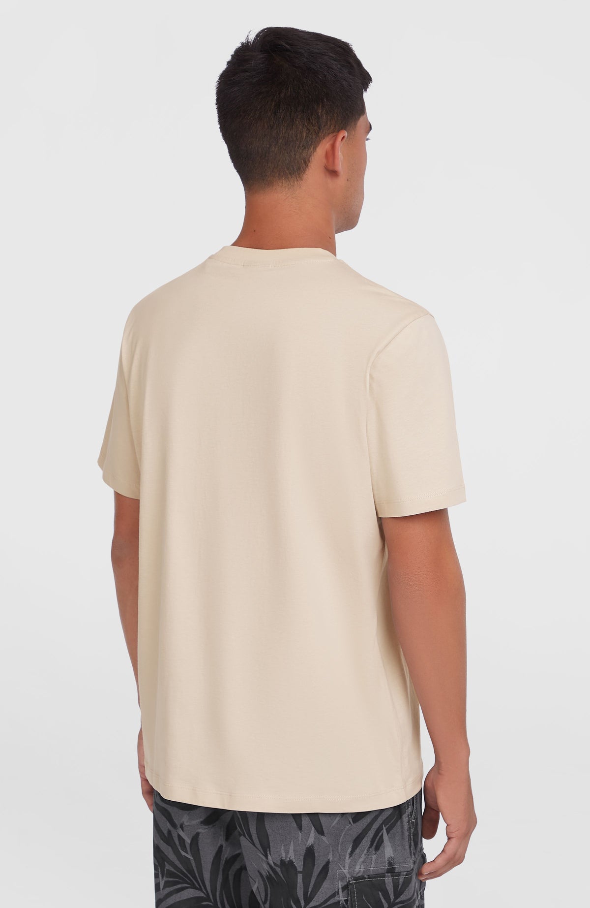 Small Logo T-Shirt für Herren, beige, Rückansicht am Model