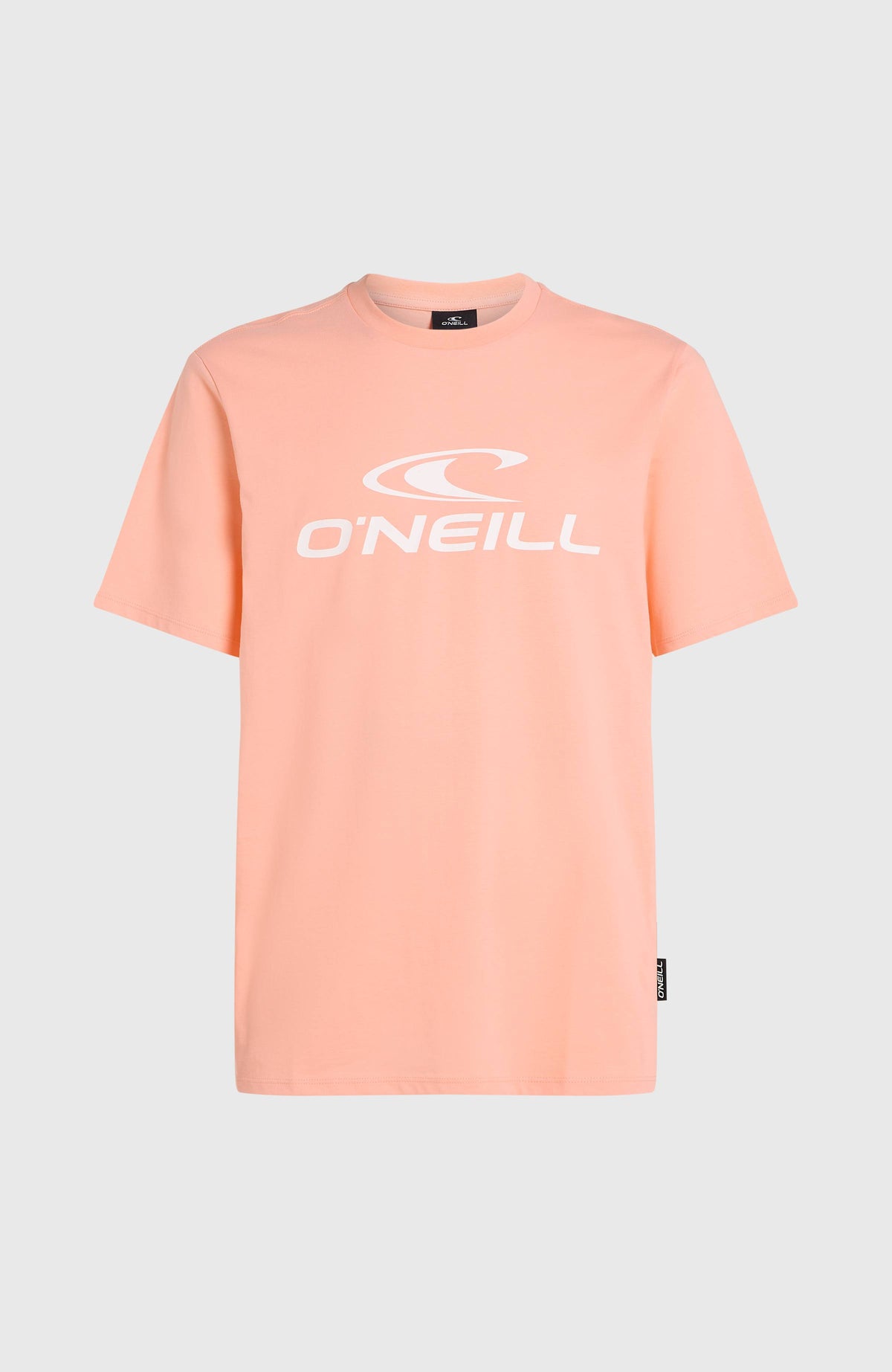 Logo T-Shirt für Herren, pink mit Logo-Print in Weiß, freigestellt von vorne