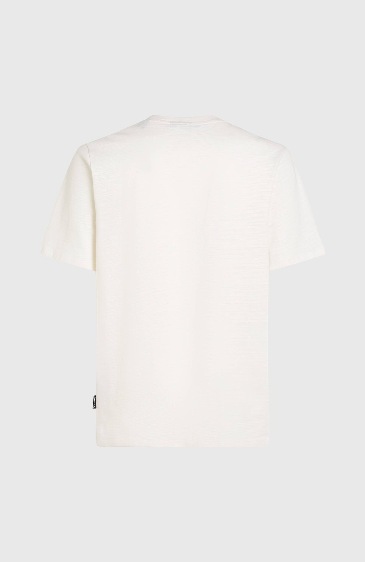 Slub Chest Pocket T-Shirt für Herren, weiß, freigestellt von hinten mit kleinem Logo-Etikett an der Seitennaht