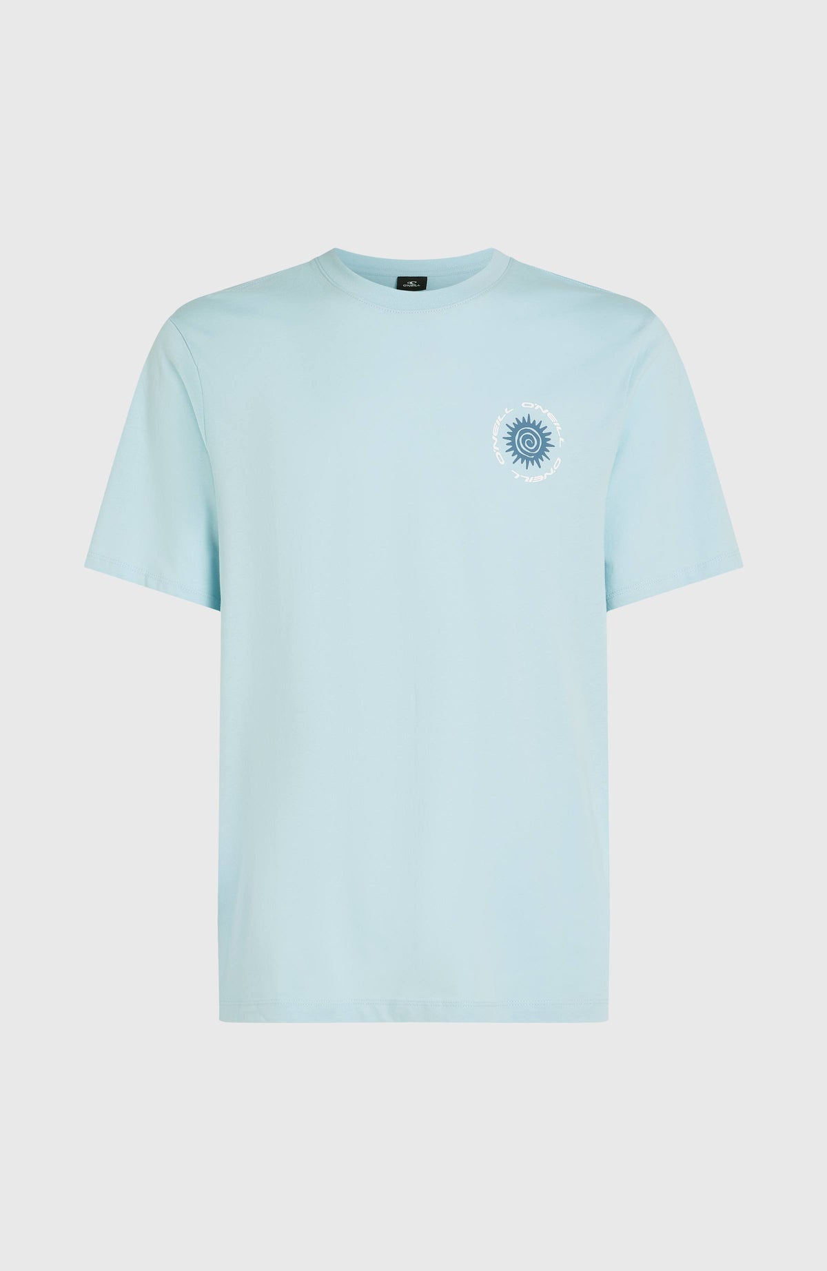 Chest Print T-Shirt für Herren, blau mit Logo-Print in Weiß und Dunkelblau, freigestellt von vorne