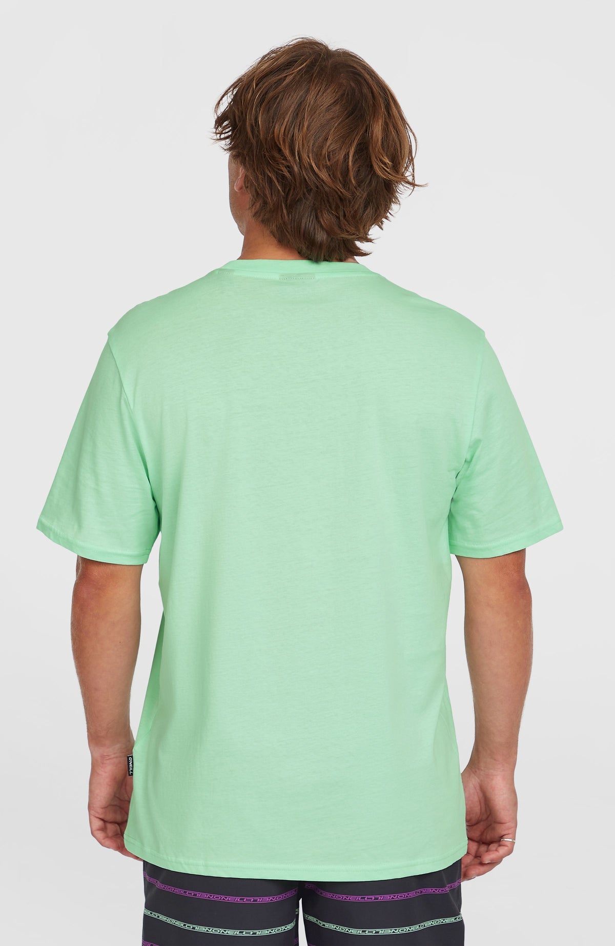 Jack O'Neill Muir T-Shirt für Herren, grün, Rückenansicht am Model mit Rundhalsausschnitt