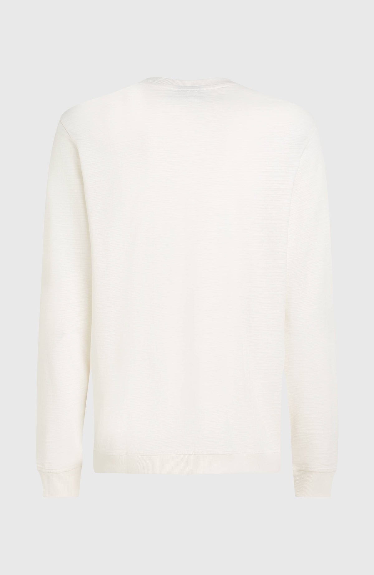 Weißes Slub Langarmshirt für Herren, freigestellt von hinten