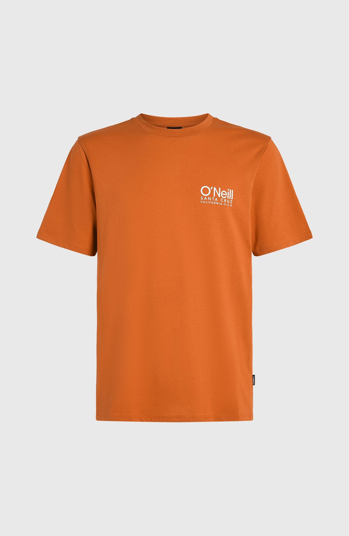 Original Cali Logo T-Shirt für Herren, orange mit Logo-Print in Weiß, freigestellt von vorne