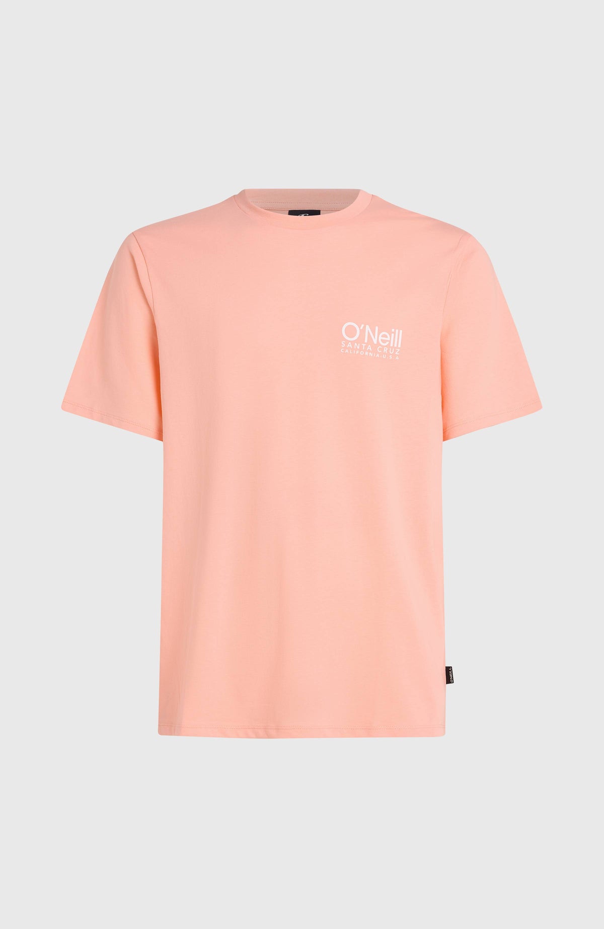 Original Cali Logo T-Shirt für Herren, pink mit Logo-Print in Weiß, freigestellt von vorne