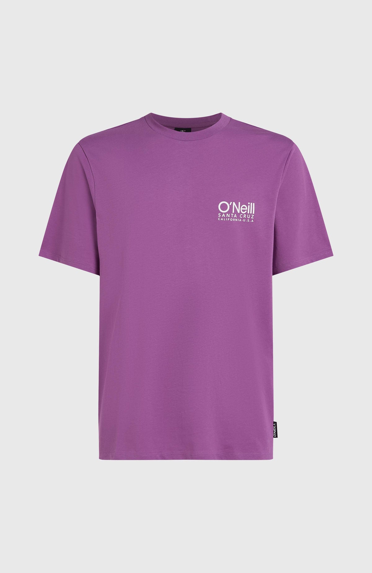 Original Cali Logo T-Shirt für Herren, lila mit Logo-Print in Weiß, freigestellt von vorne