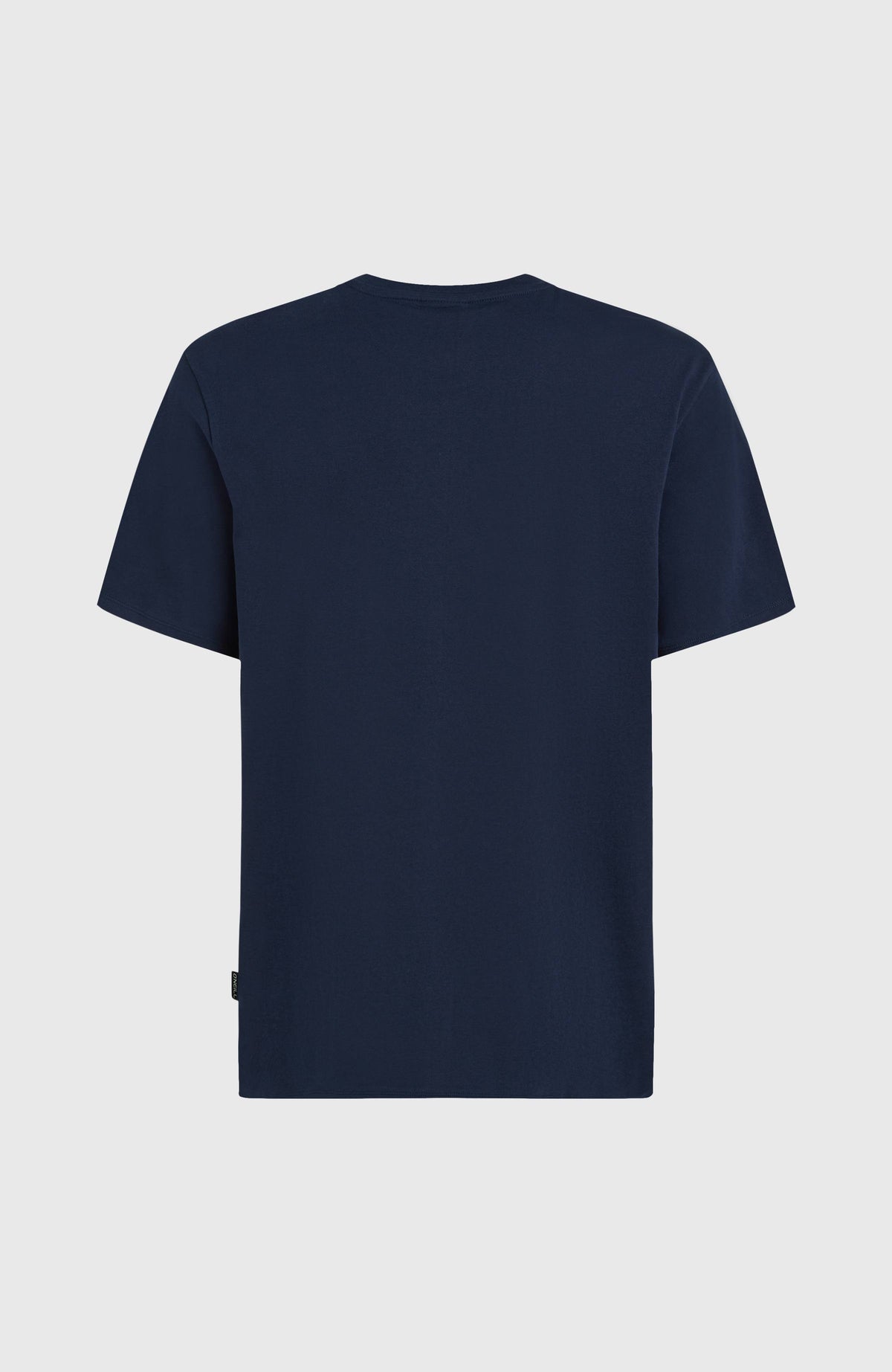 Original Cali Logo T-Shirt für Herren in Blau, freigestellt von hinten mit kleinem Logo-Label am Saum