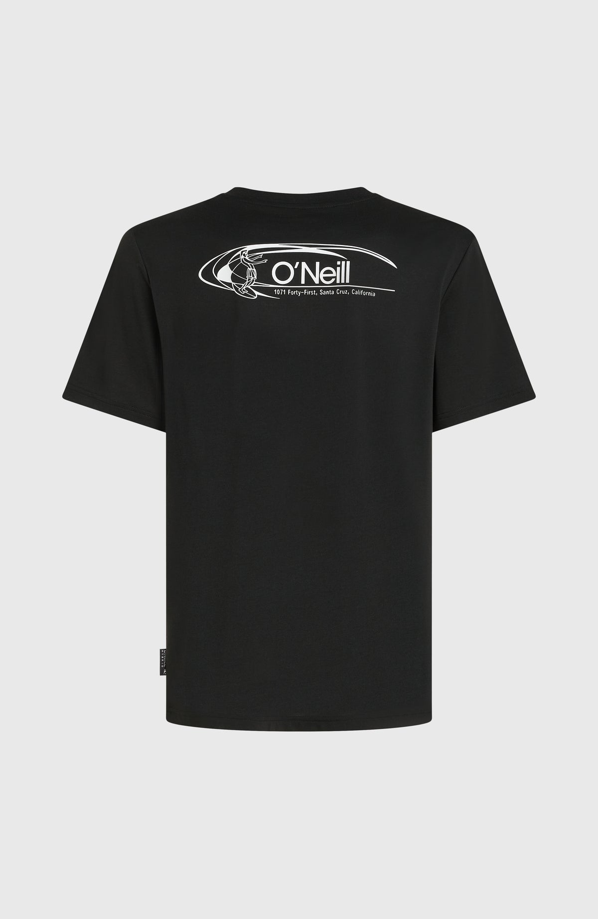 O'Riginals Hybrid T-Shirt für Herren, schwarz mit Logo-Print in Weiß, freigestellt von hinten