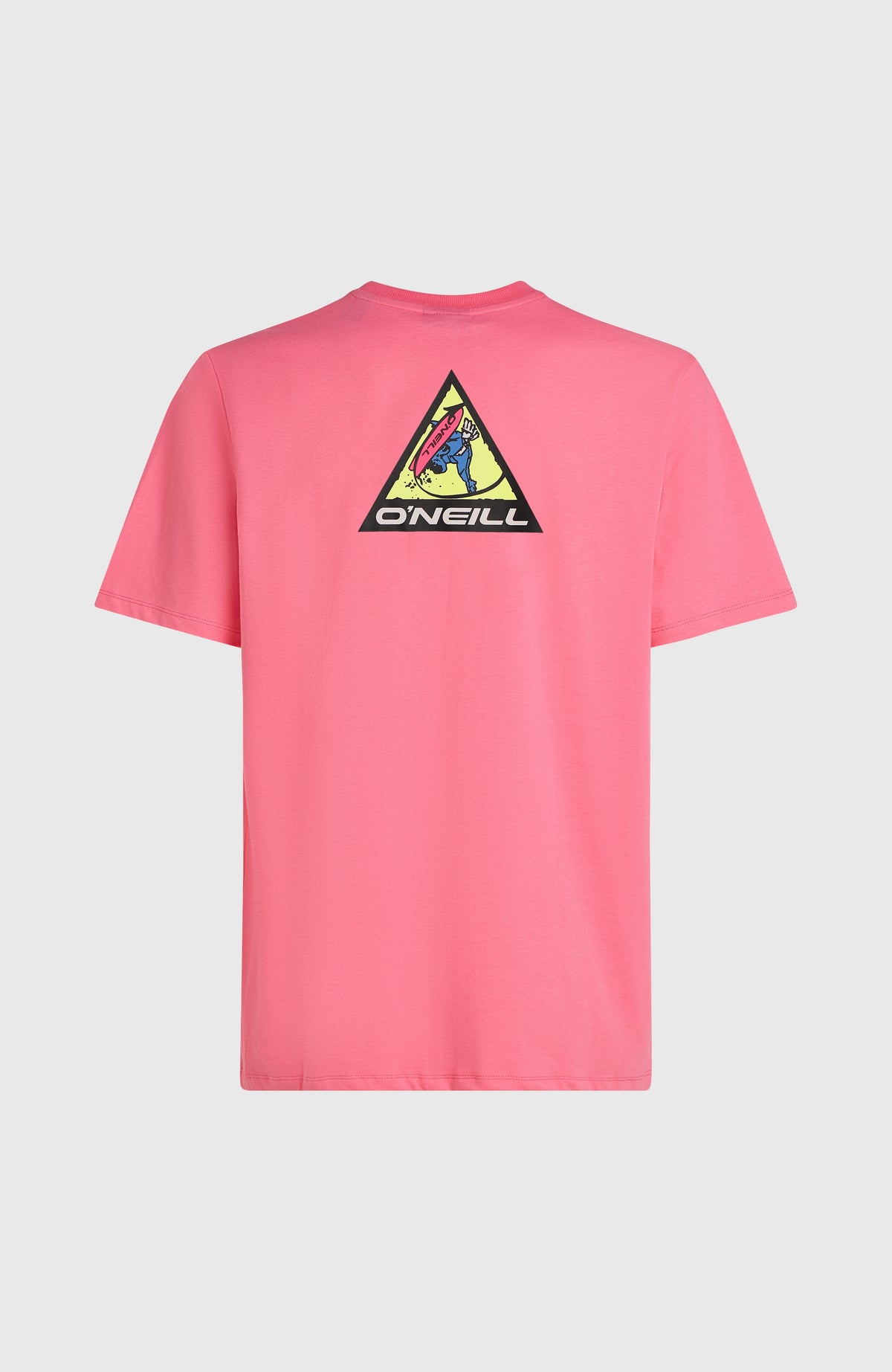 Pinkes FWC'Play Graphic T-Shirt für Herren mit großem Grafik-Print, flach liegend von hinten