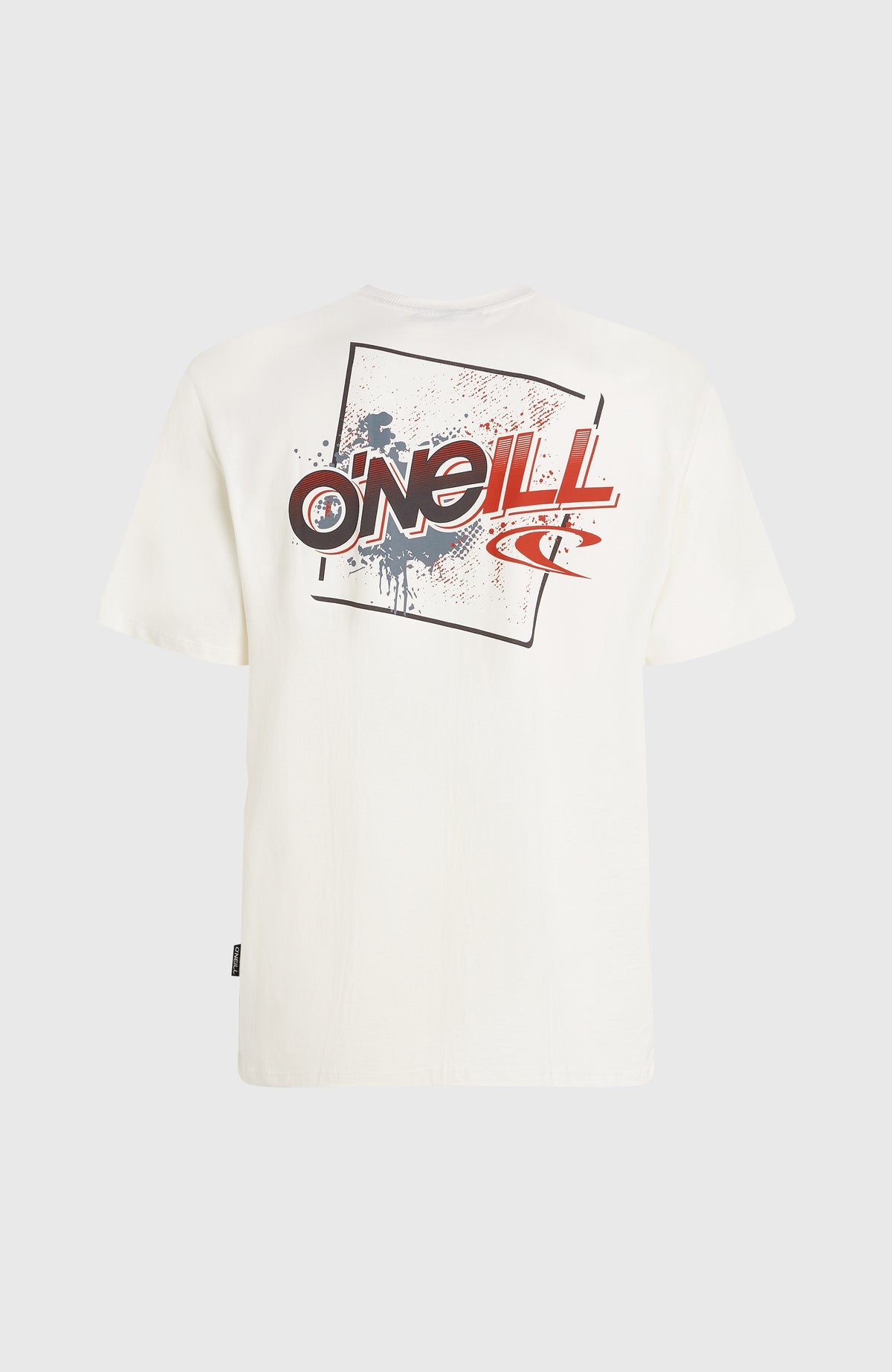 Weißes Re-Issue Graphic T-Shirt für Herren mit Logo-Print in Rot und Schwarz, freigestellt von hinten