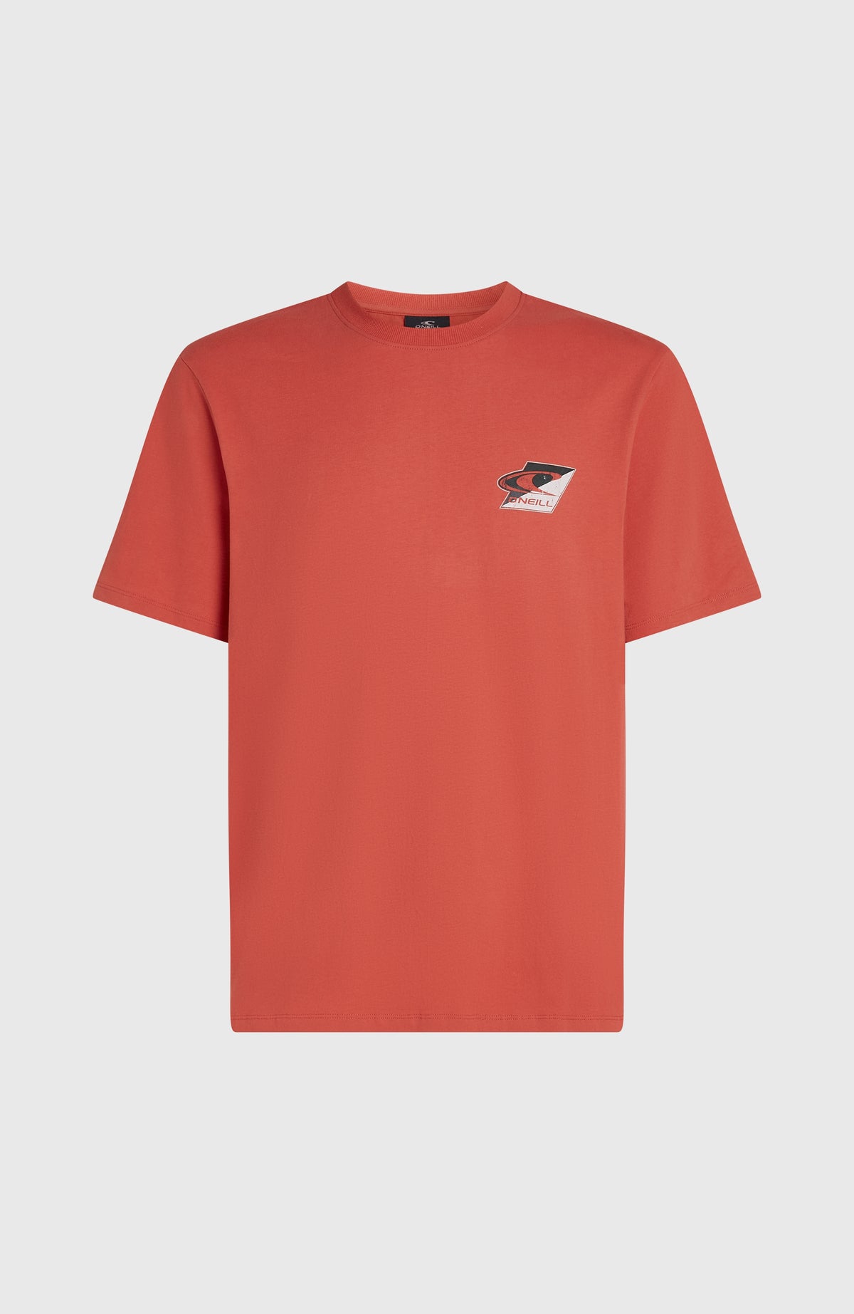 Rotes Re-Issue Graphic T-Shirt für Herren mit Logo-Print in Schwarz und Weiß, freigestellt von vorne