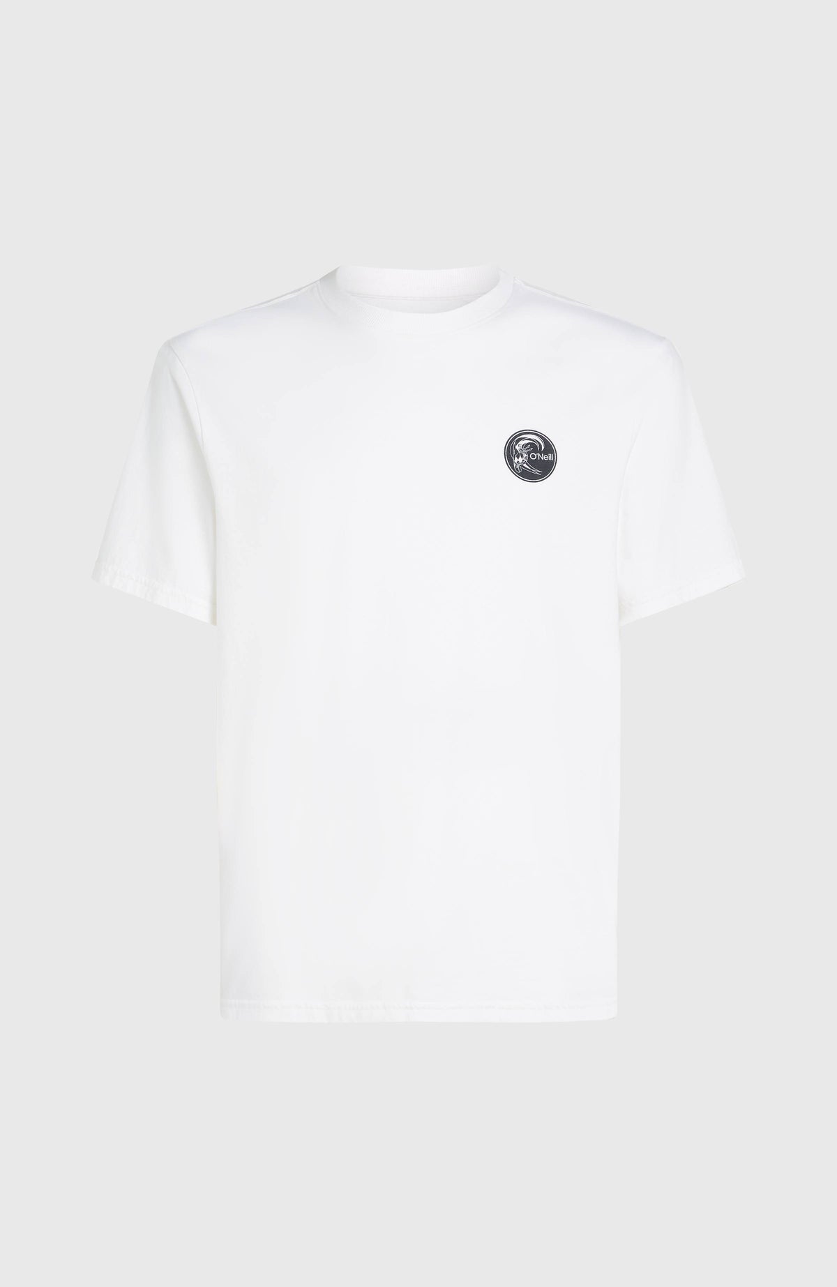 O'Riginals Surf Shop T-Shirt für Herren, weiß mit Grafik-Print in Schwarz, freigestellt von vorne