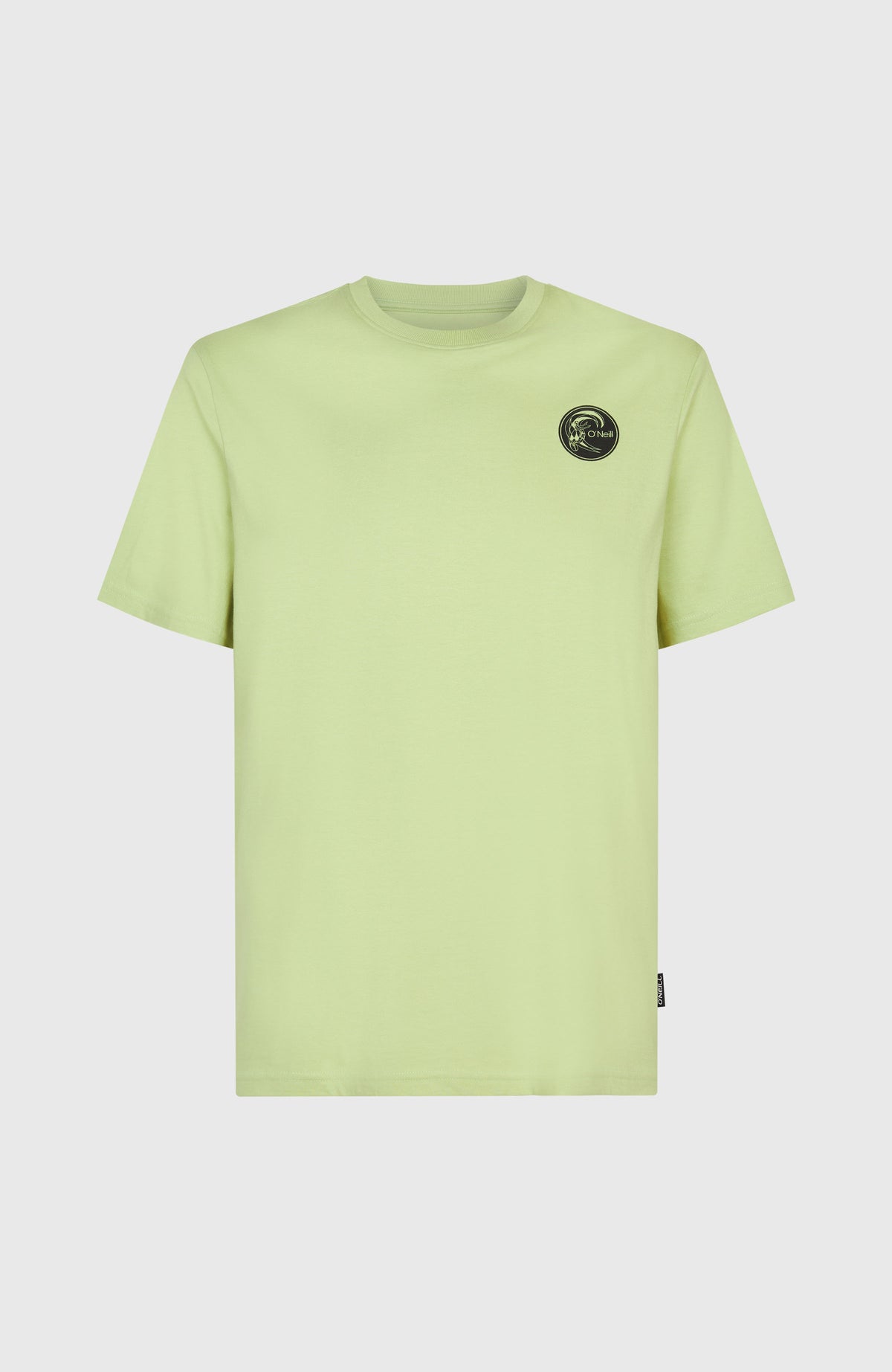 O'Riginals Surf Shop T-Shirt für Herren, grün mit Grafik-Print in Schwarz, flach liegend von vorne