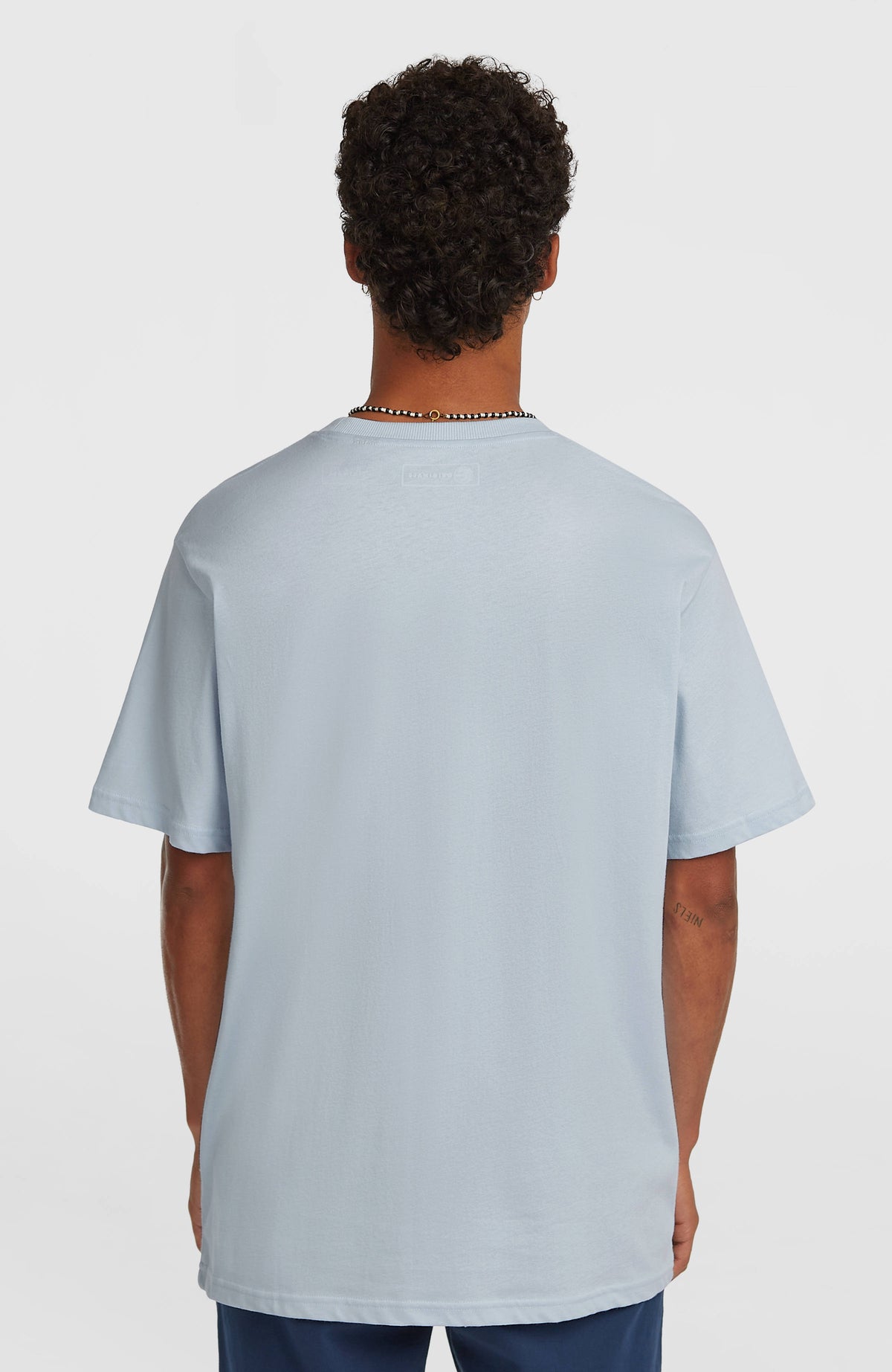 O'Riginals Badge T-Shirt für Herren, blau, Rückansicht am Model