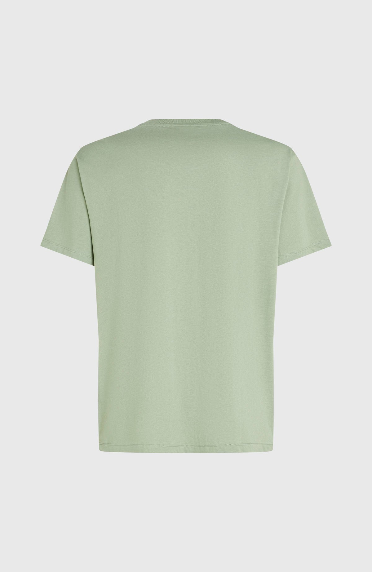 Melange Front-Print T-Shirt für Herren, grün, freigestellt von hinten mit schlichter Rückseite