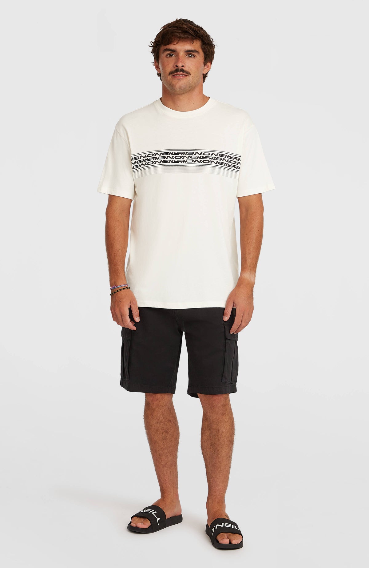 O'Neill Logo Stripe T-Shirt | Snow White